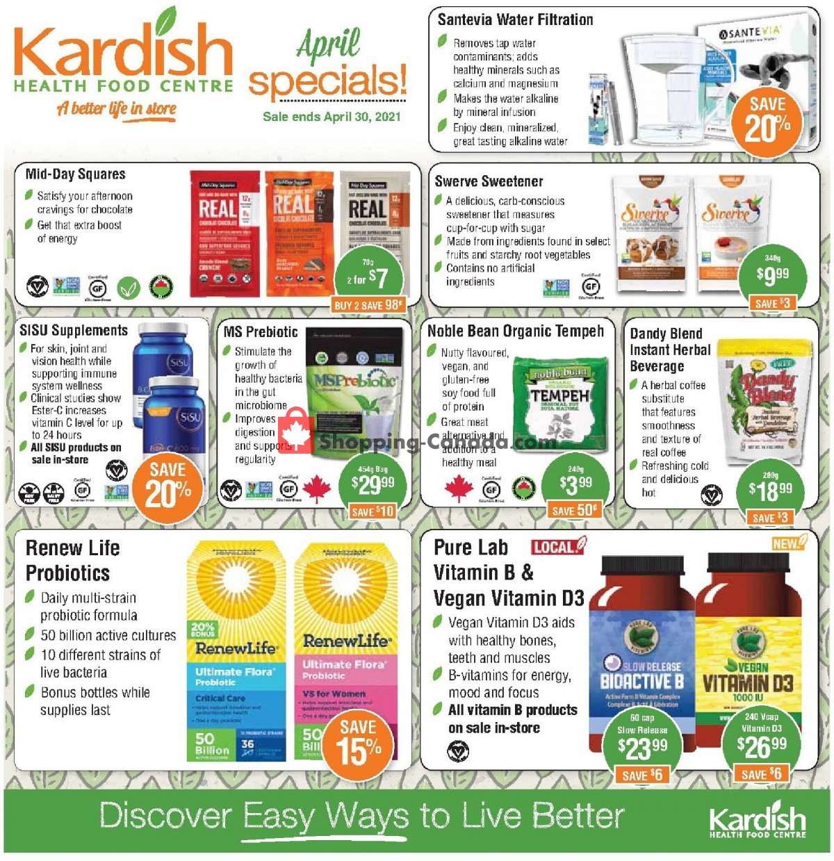 Kardish Health Food Centre flyer from Thursday April 1, 2021 to Friday April 30, 2021 - page 1