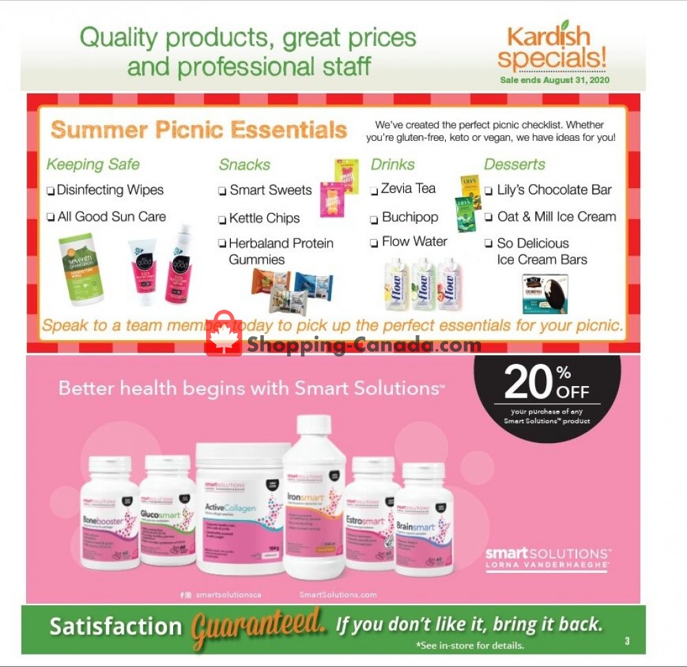 Kardish Health Food Centre flyer from Saturday August 1, 2020 to Monday August 31, 2020 - page 3