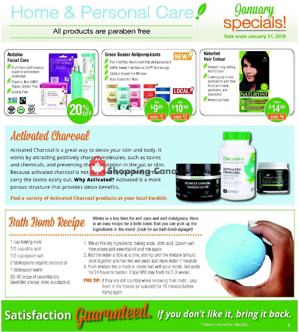 Kardish Health Food Centre flyer from Tuesday January 1, 2019 to Thursday January 31, 2019 - page 5