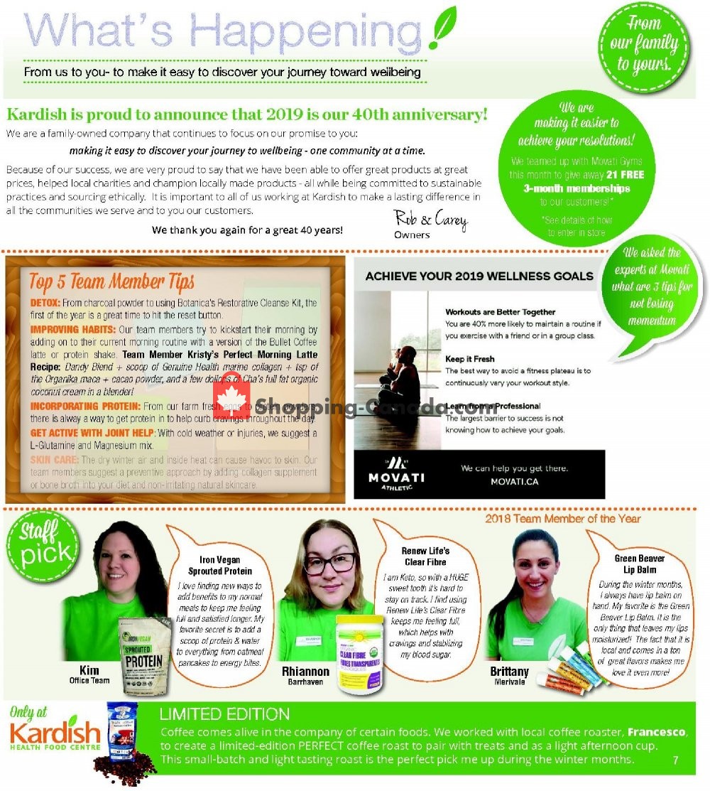 Kardish Health Food Centre flyer from Tuesday January 1, 2019 to Thursday January 31, 2019 - page 7