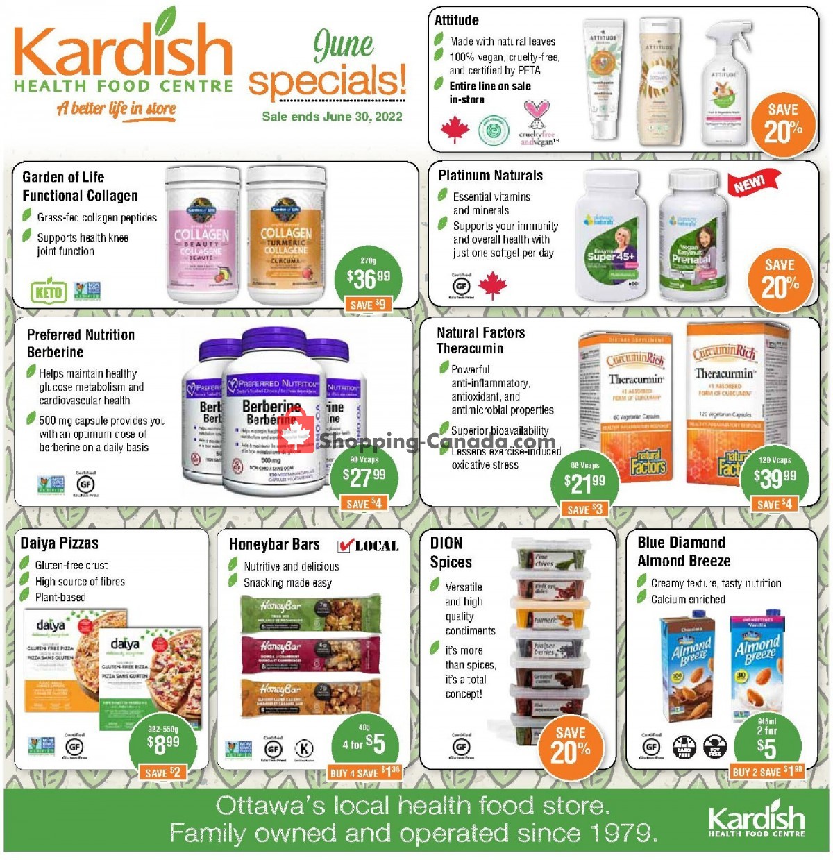 Kardish Health Food Centre Canada, flyer (June Specials) June 1