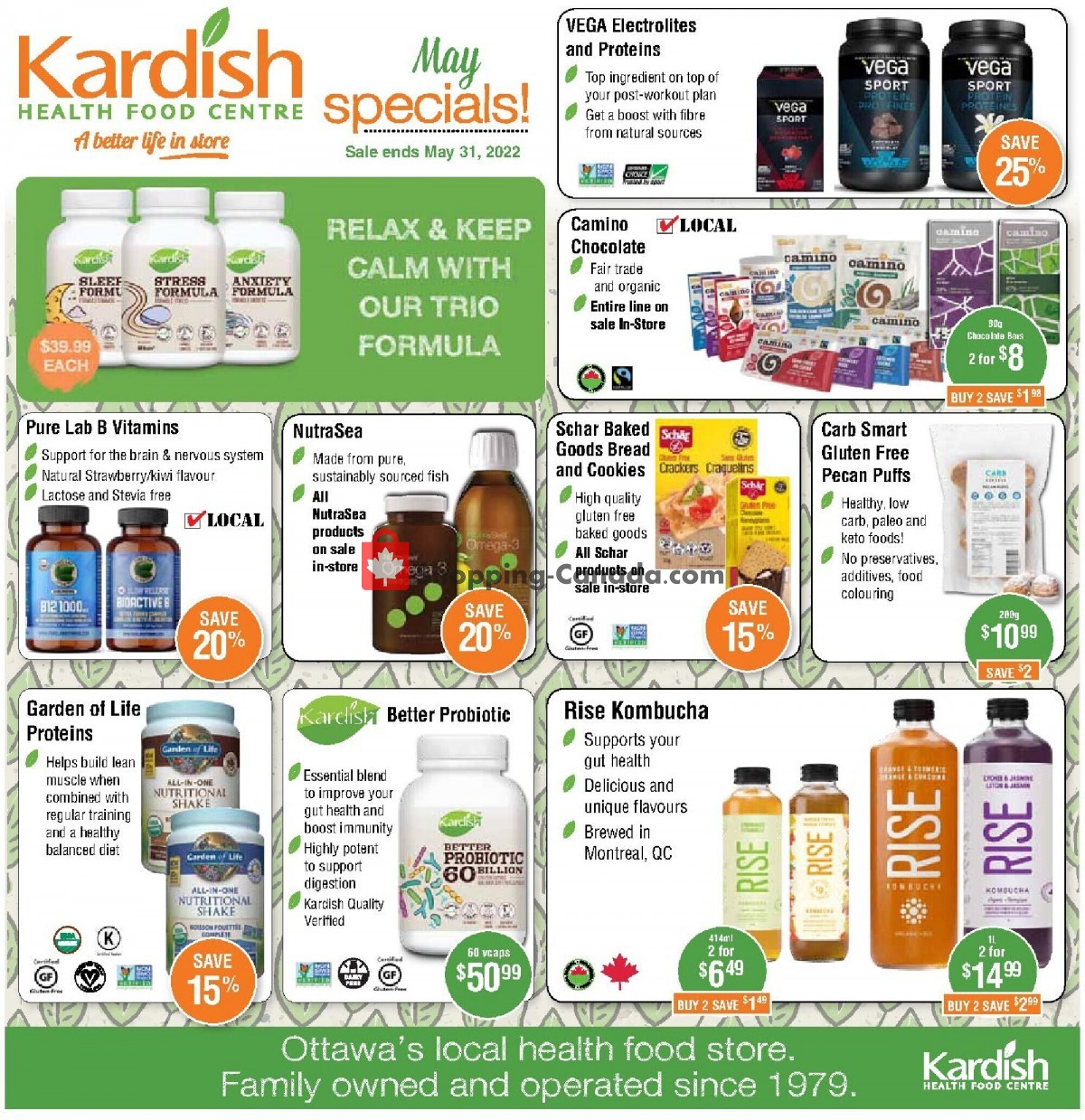 Kardish Health Food Centre flyer from Sunday May 1, 2022 to Tuesday May 31, 2022 - page 1