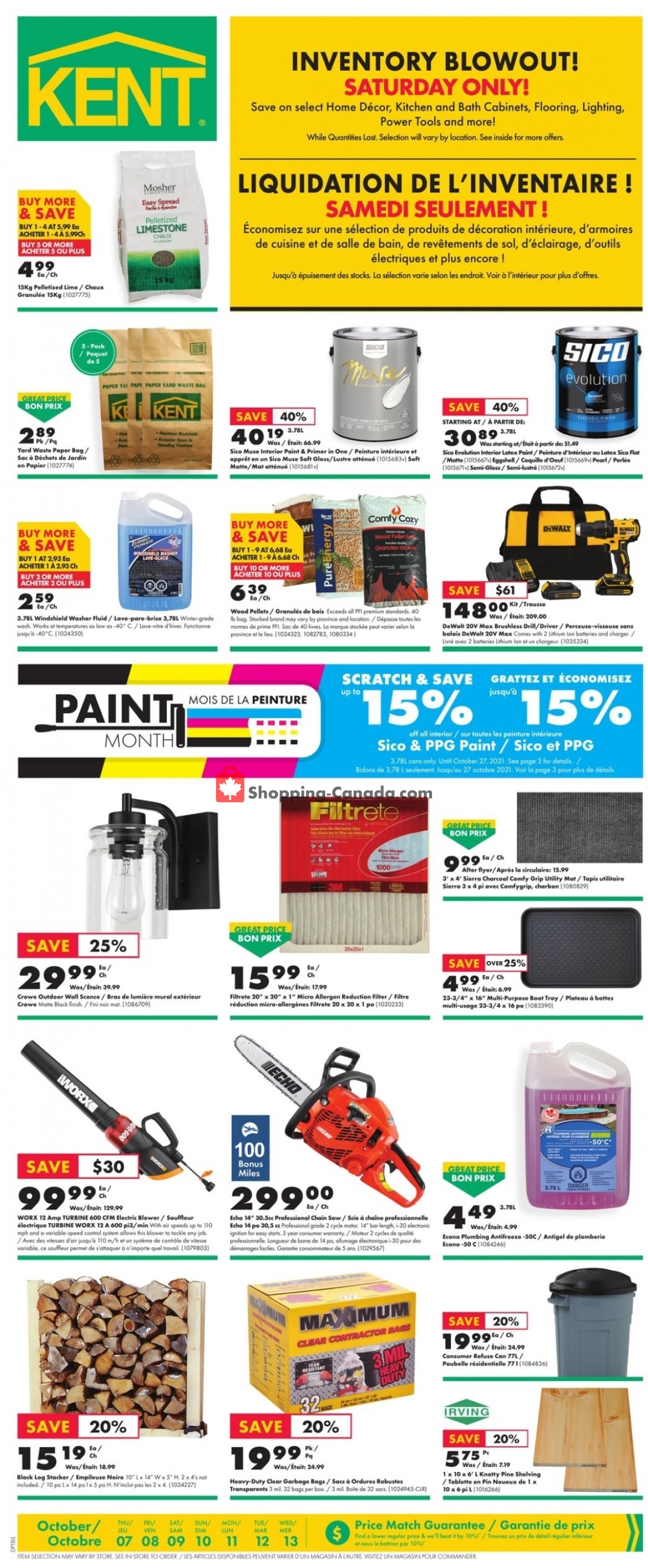 Kent Building Supplies flyer from Thursday October 7, 2021 to Wednesday October 13, 2021 - page 1