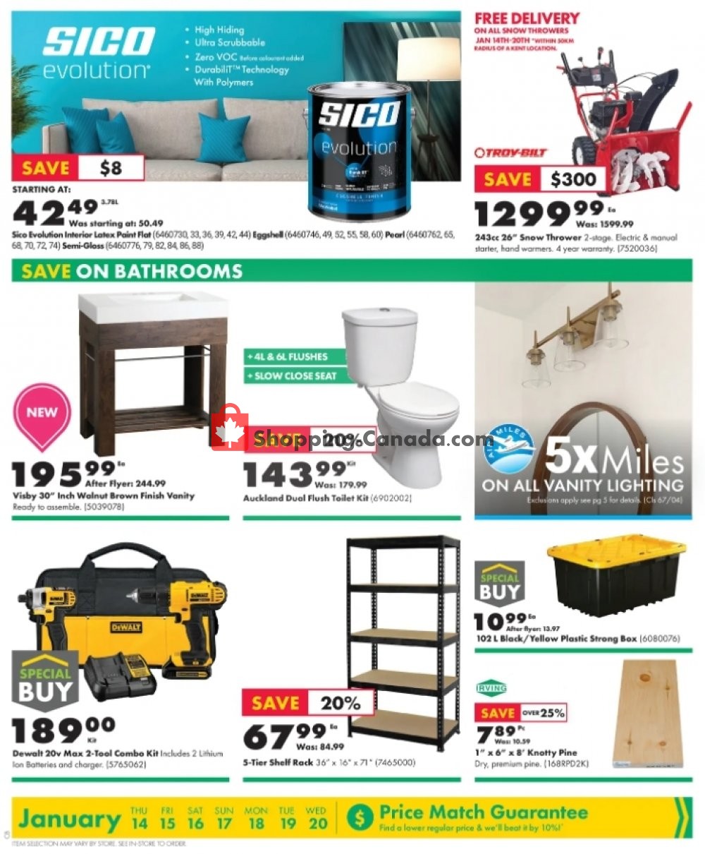 Kent Building Supplies Canada, flyer - (Flooring For Less): January 14