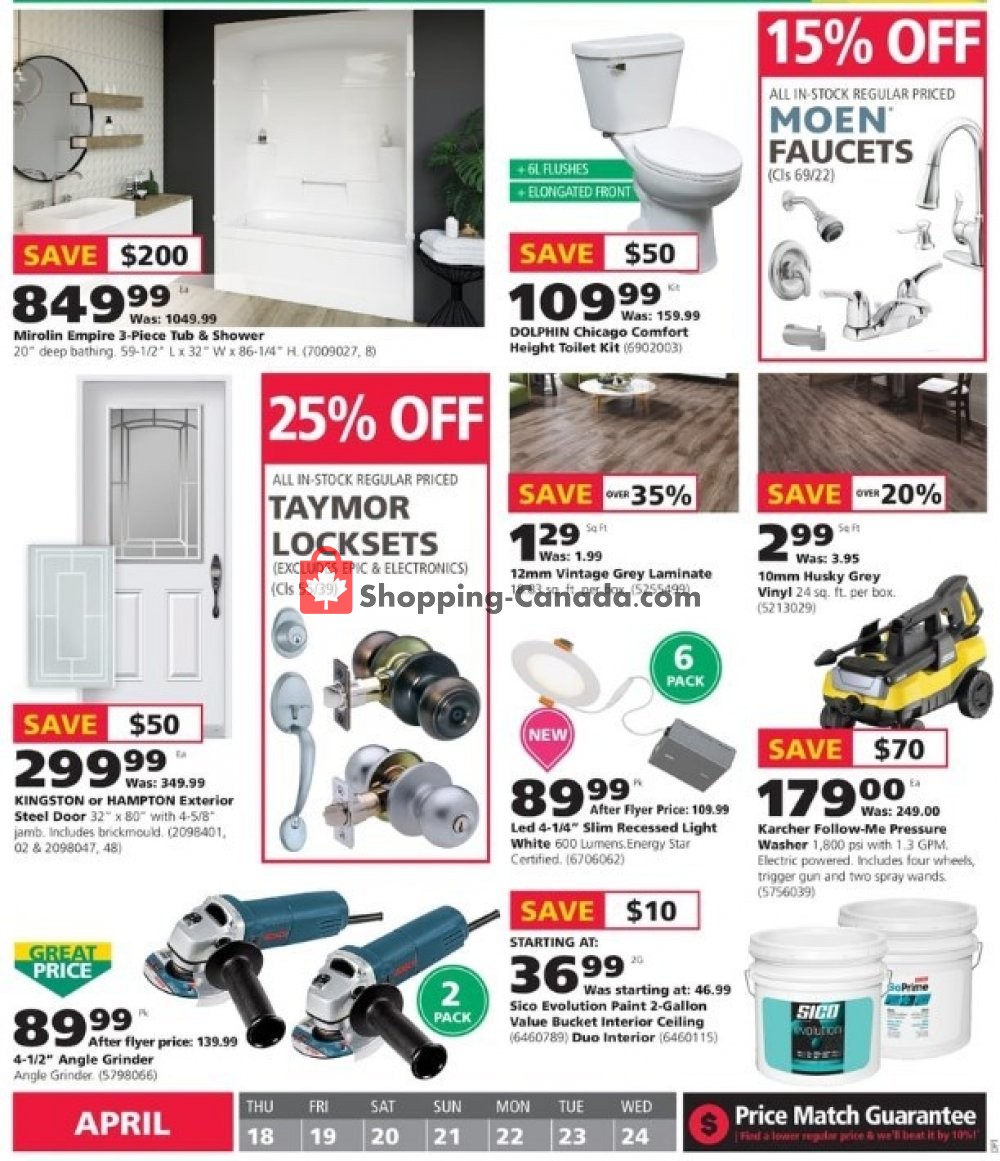 Kent Building Supplies Canada, flyer - (Price Blast): April 18 - April
