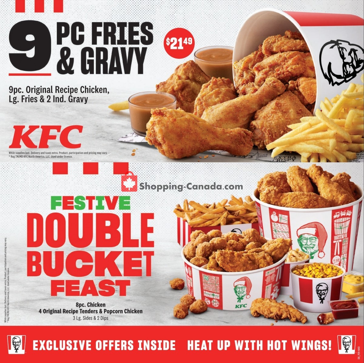 KFC Canada, flyer (Coupons Edmonton Calgary Malls AB) November 4