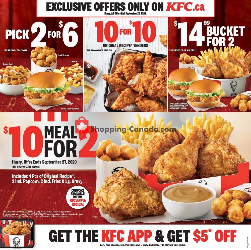 KFC flyer from Monday July 27, 2020 to Sunday September 27, 2020 - page 1