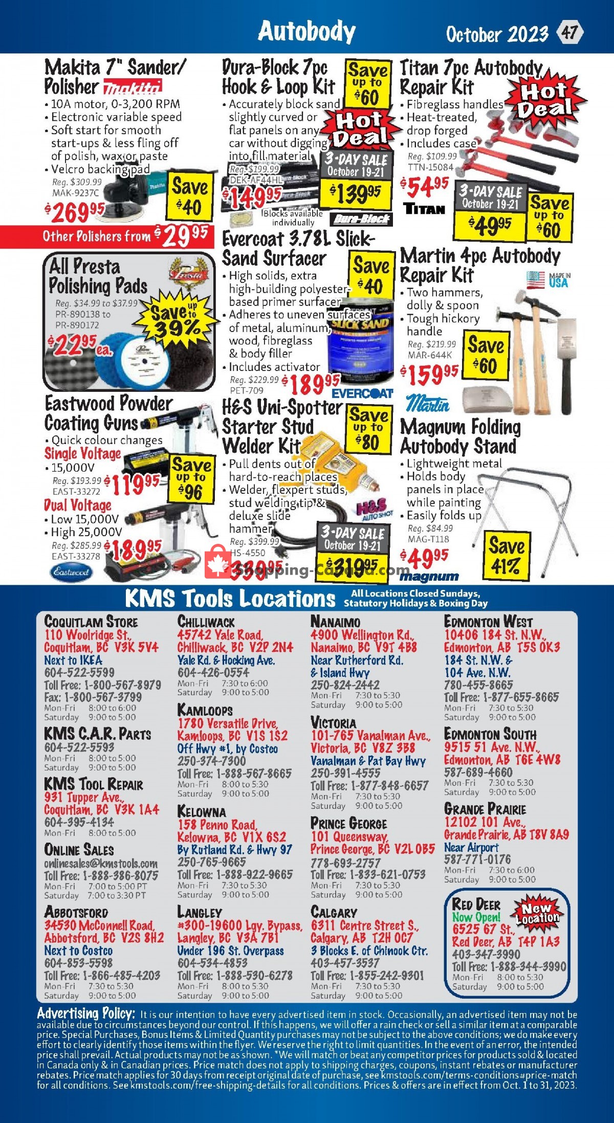 KMS Tools & Equipment flyer from Sunday October 1, 2023 to Tuesday October 31, 2023 - page 47