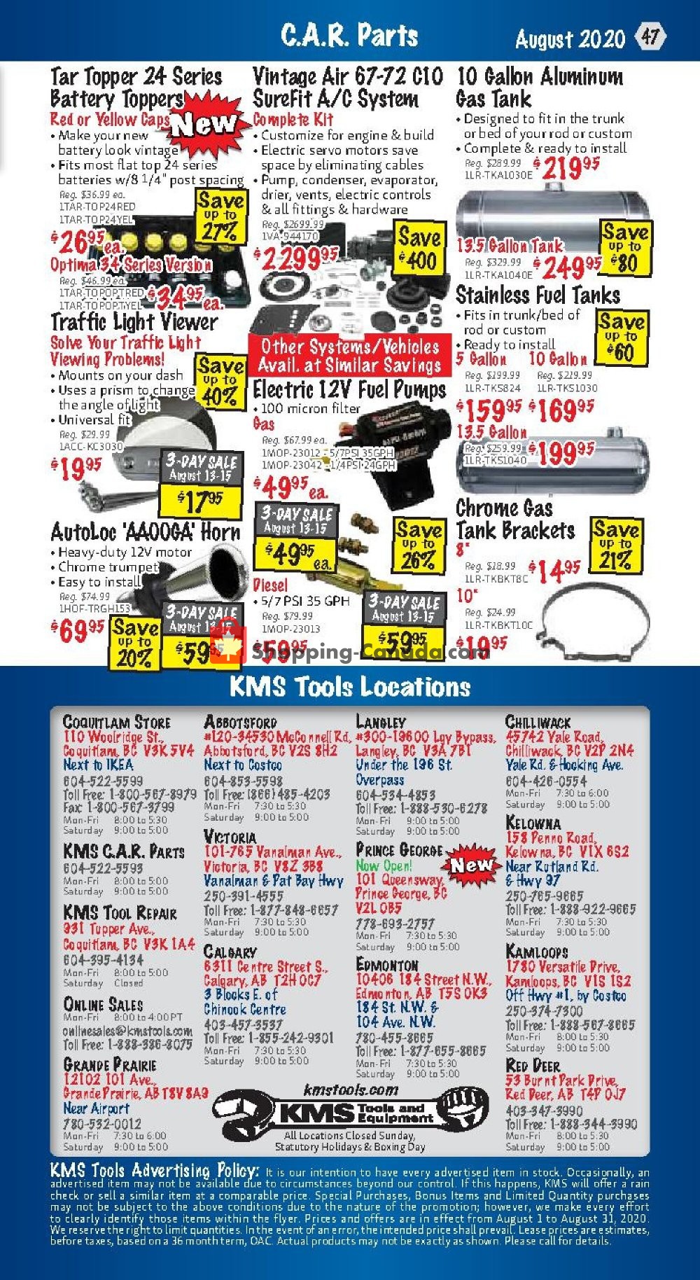 KMS Tools & Equipment flyer from Saturday August 1, 2020 to Monday August 31, 2020 - page 47