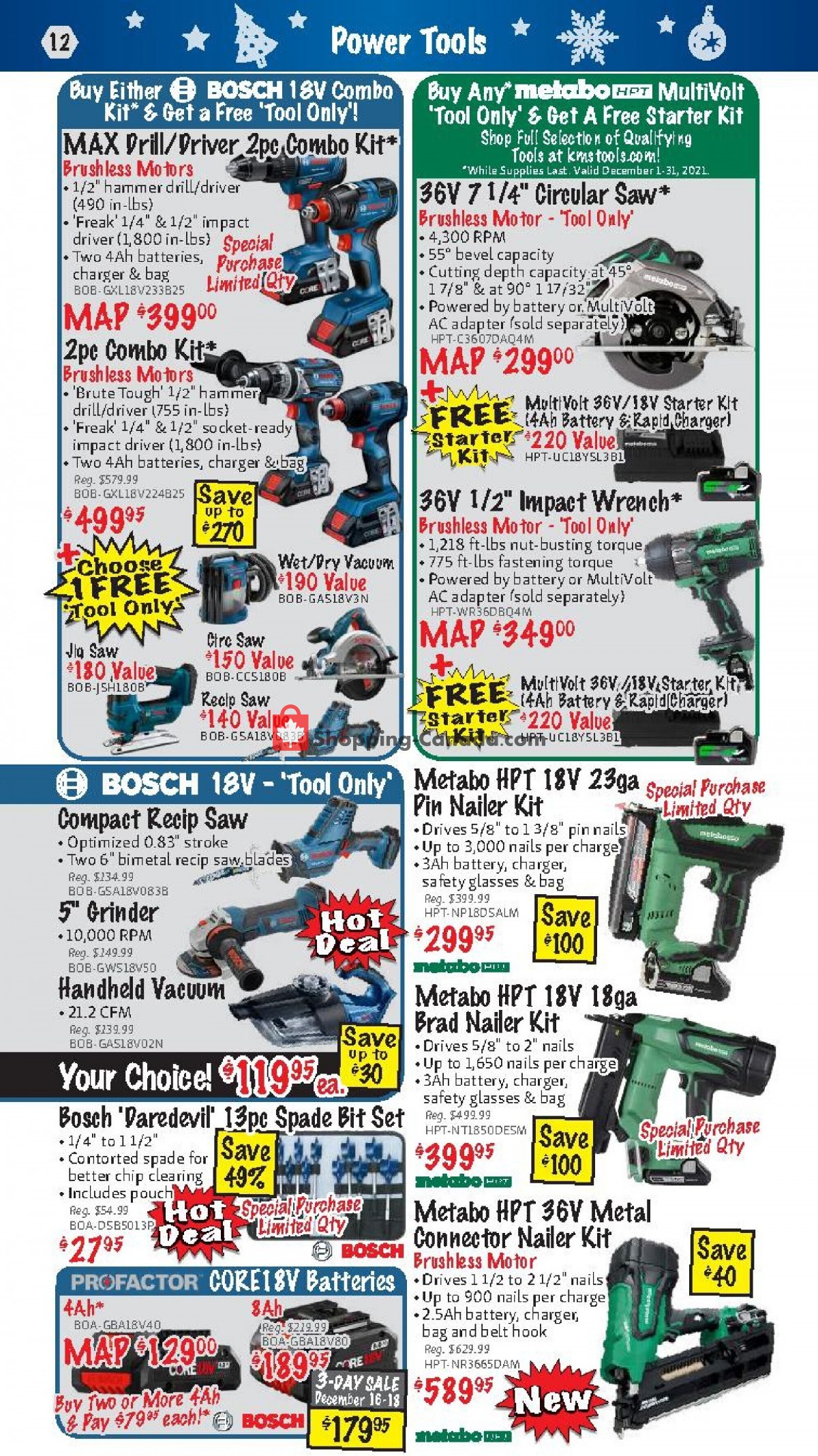KMS Tools & Equipment flyer from Wednesday December 1, 2021 to Friday December 31, 2021 - page 12