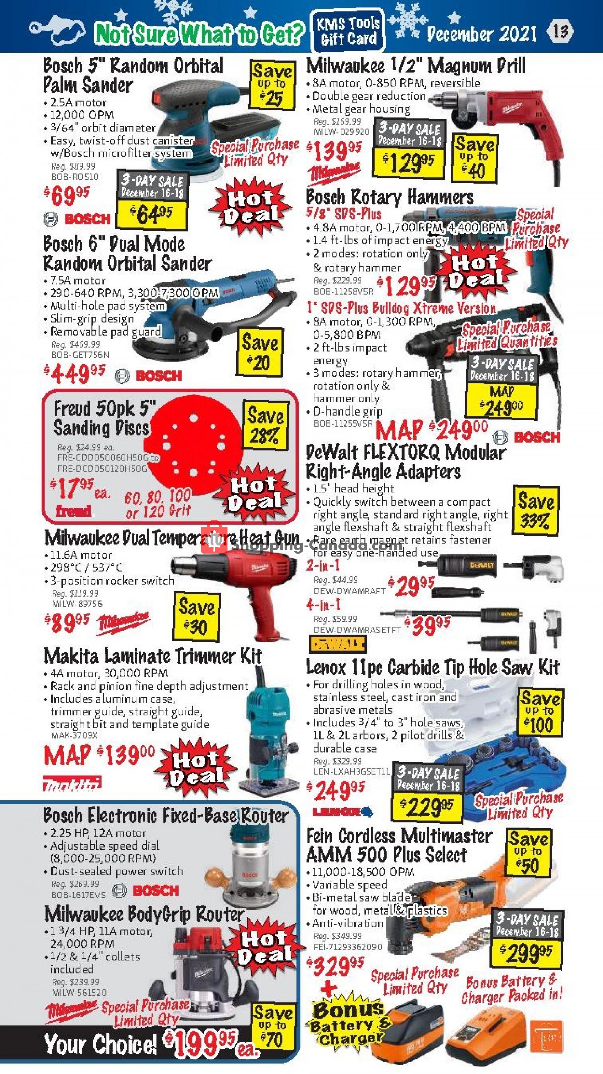 KMS Tools & Equipment flyer from Wednesday December 1, 2021 to Friday December 31, 2021 - page 13