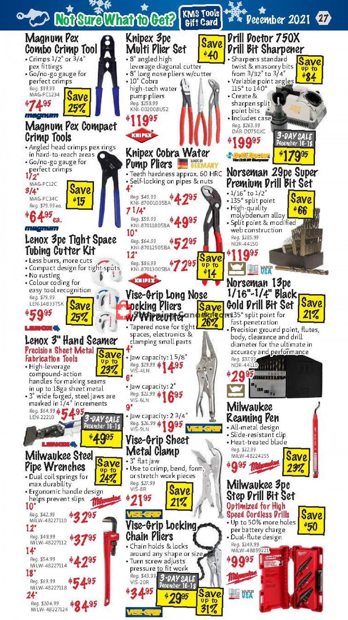 KMS Tools & Equipment flyer from Wednesday December 1, 2021 to Friday December 31, 2021 - page 27