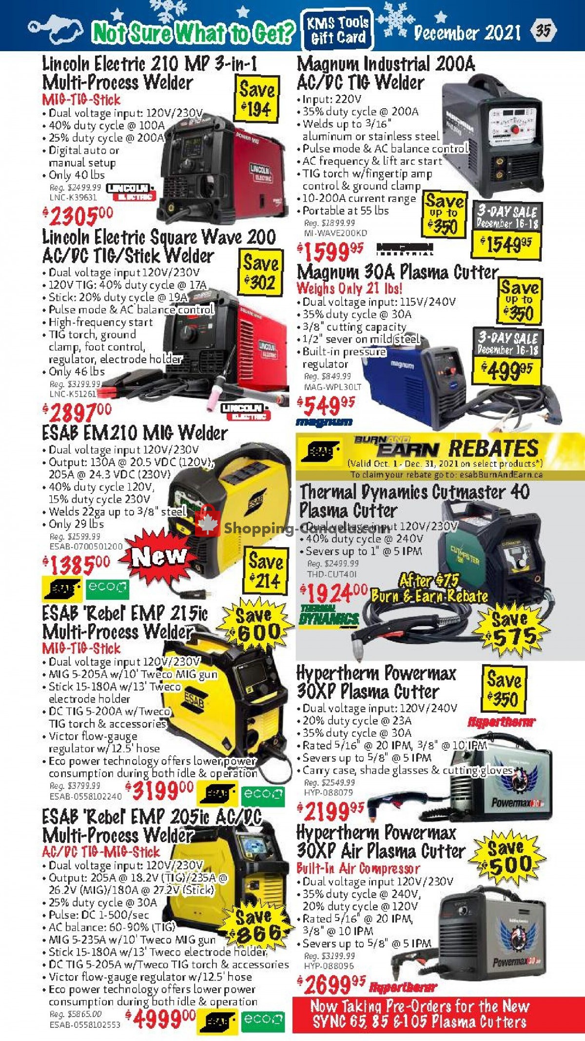 KMS Tools & Equipment flyer from Wednesday December 1, 2021 to Friday December 31, 2021 - page 35