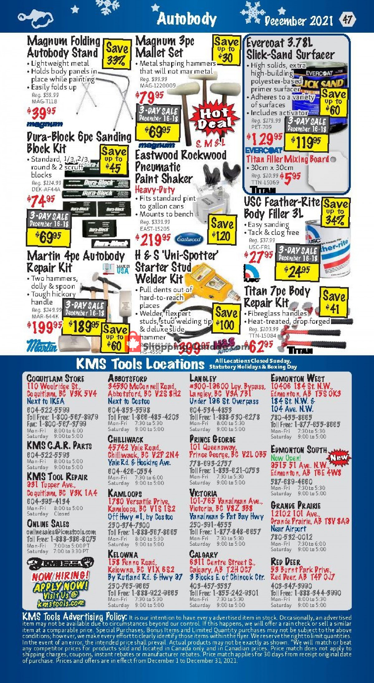 KMS Tools & Equipment flyer from Wednesday December 1, 2021 to Friday December 31, 2021 - page 47