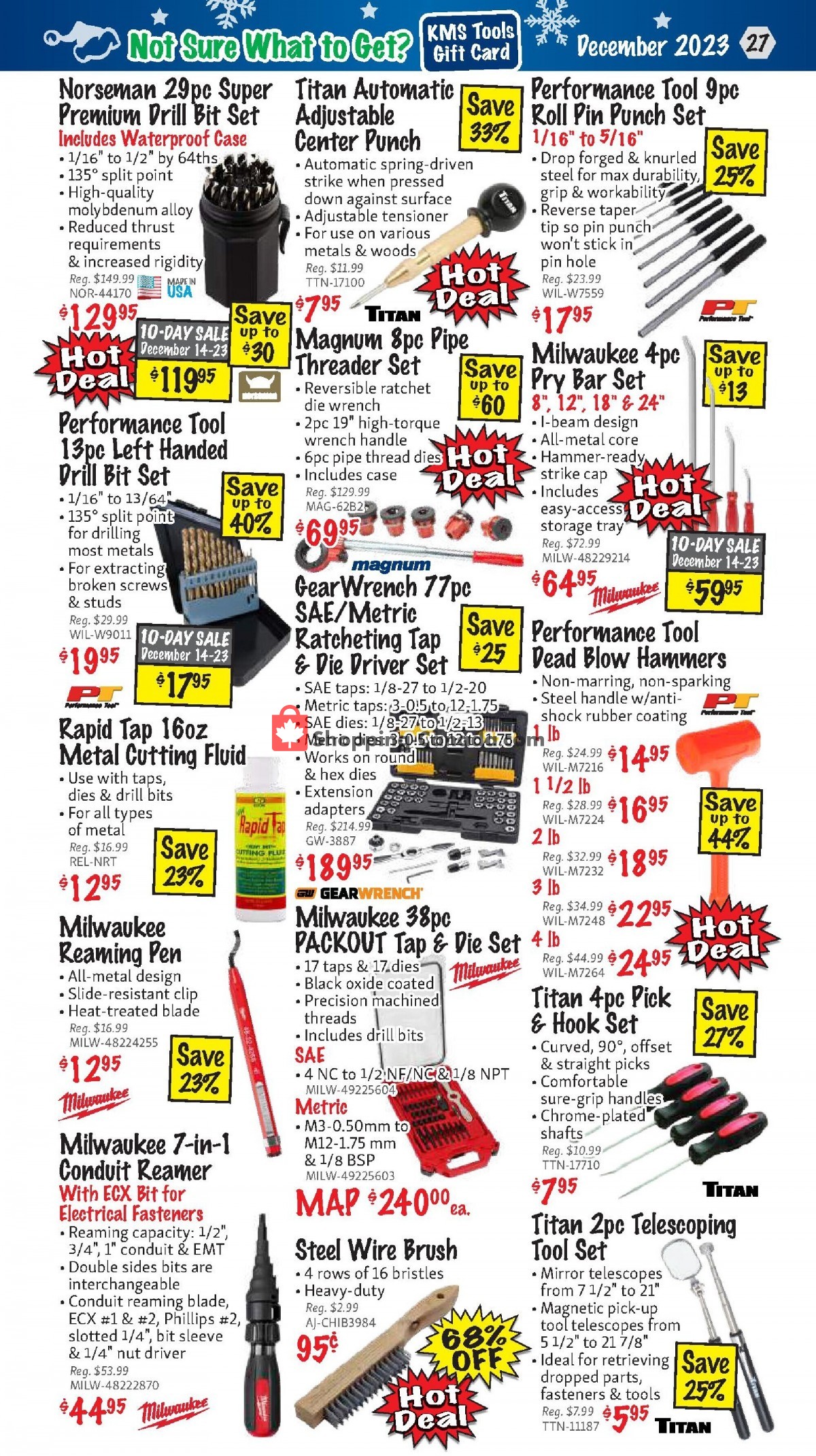 KMS Tools & Equipment flyer from Friday December 1, 2023 to Sunday December 31, 2023 - page 27