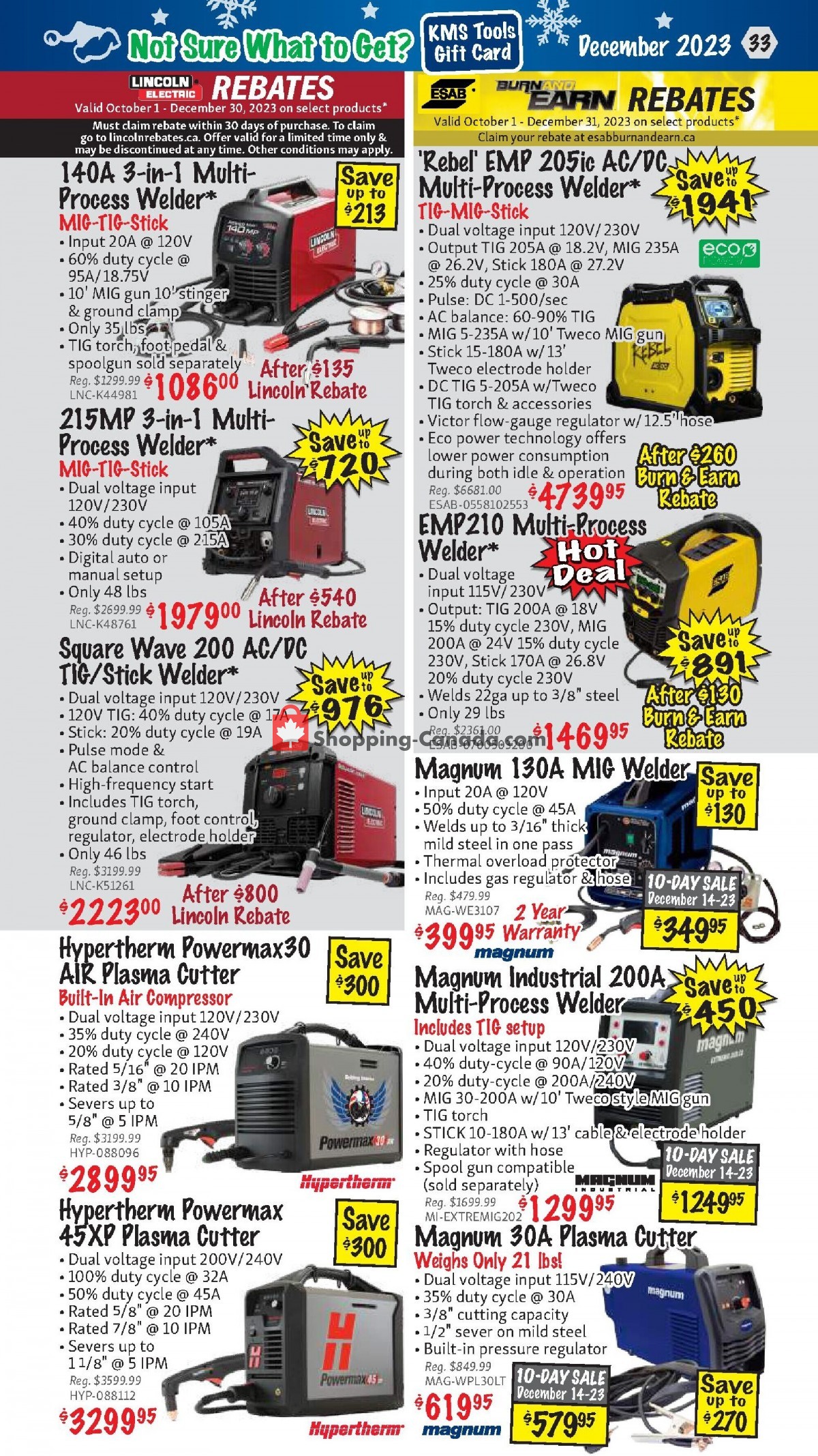 KMS Tools & Equipment flyer from Friday December 1, 2023 to Sunday December 31, 2023 - page 33