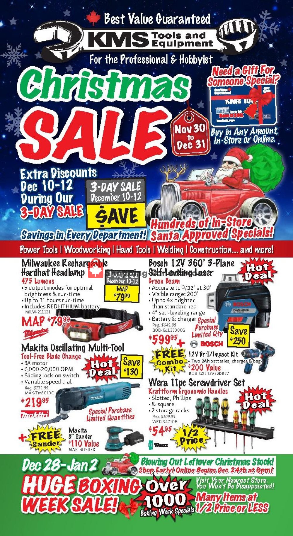KMS Tools & Equipment Canada, flyer (Christmas Sale) November 30