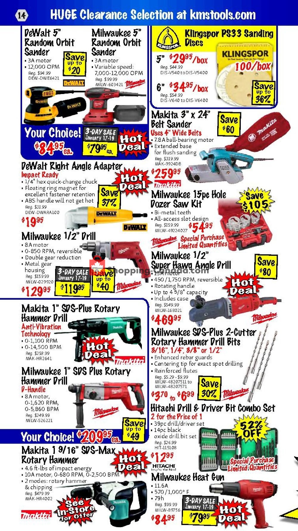 KMS Tools & Equipment flyer from Thursday January 17, 2019 to Saturday January 19, 2019 - page 14