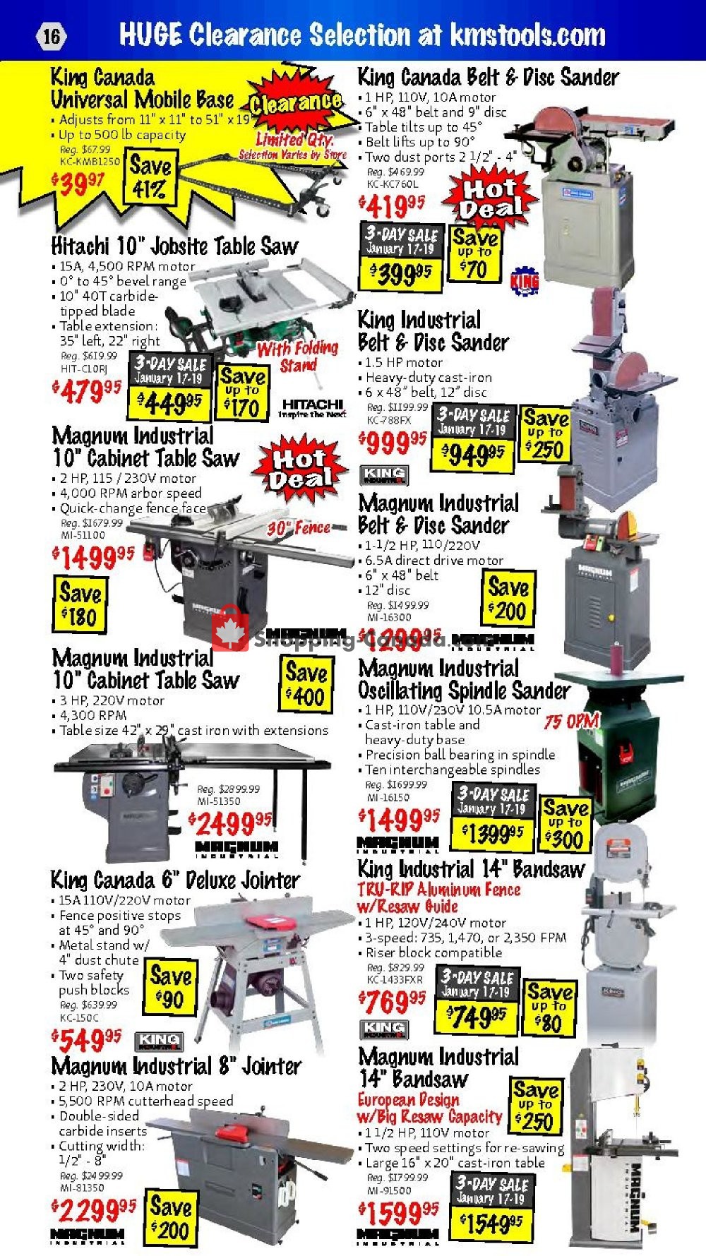KMS Tools & Equipment flyer from Thursday January 17, 2019 to Saturday January 19, 2019 - page 16
