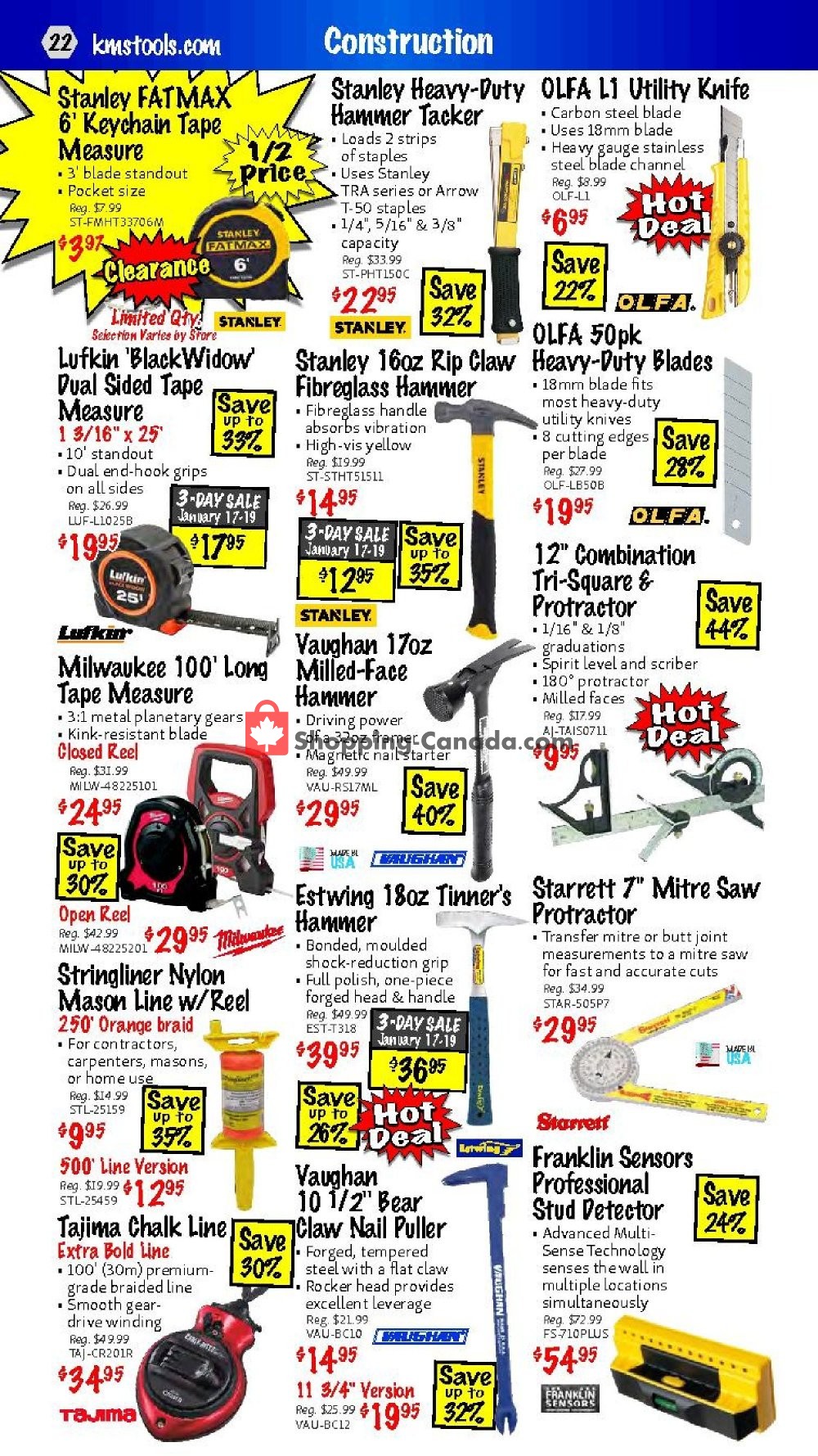 KMS Tools & Equipment flyer from Thursday January 17, 2019 to Saturday January 19, 2019 - page 22