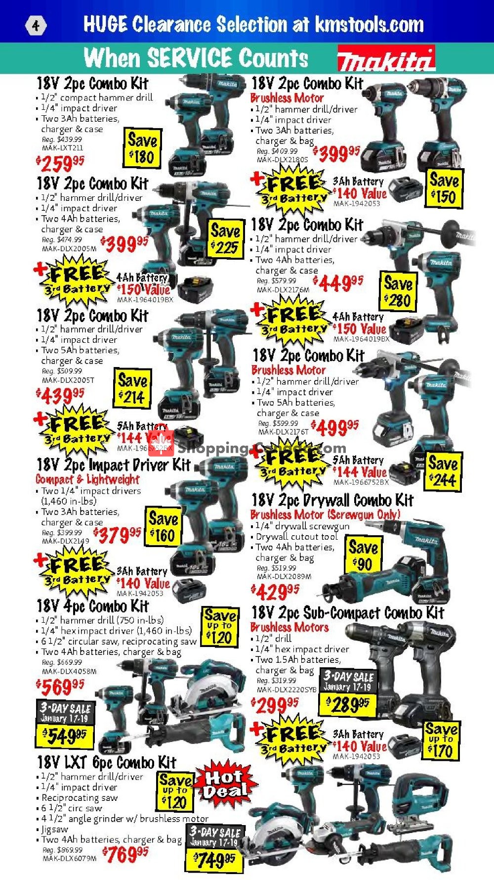 KMS Tools & Equipment flyer from Thursday January 17, 2019 to Saturday January 19, 2019 - page 4
