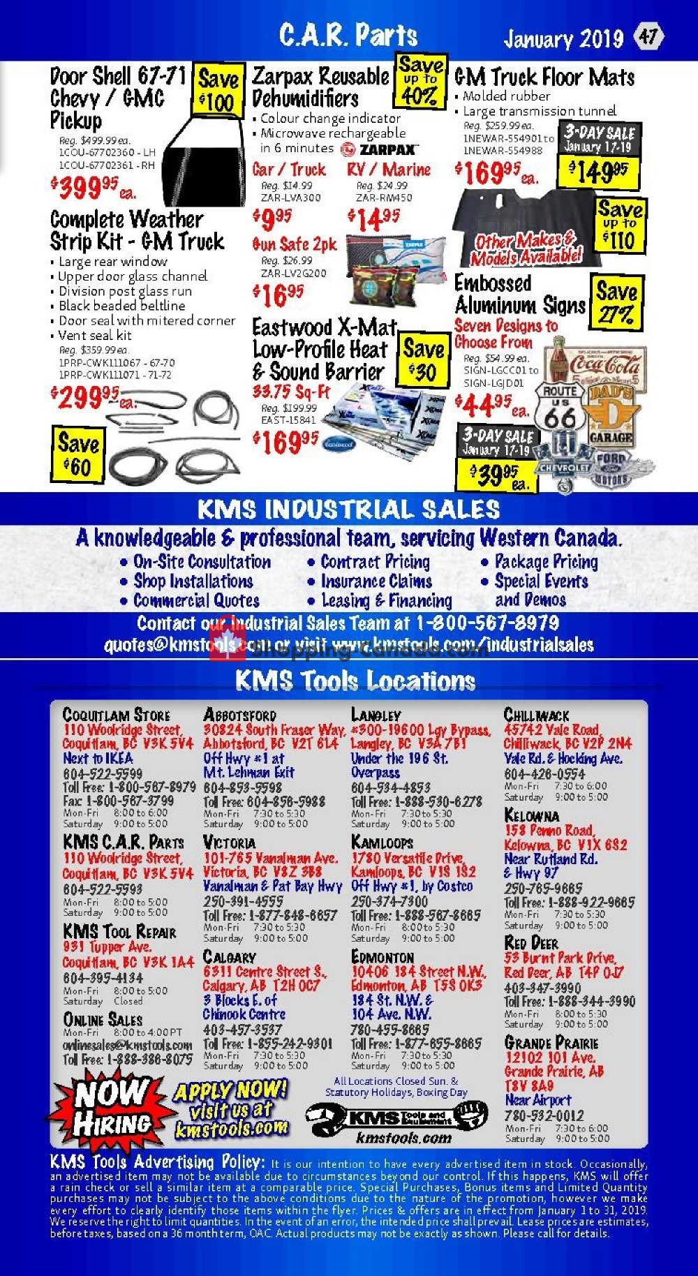 KMS Tools & Equipment flyer from Thursday January 17, 2019 to Saturday January 19, 2019 - page 47