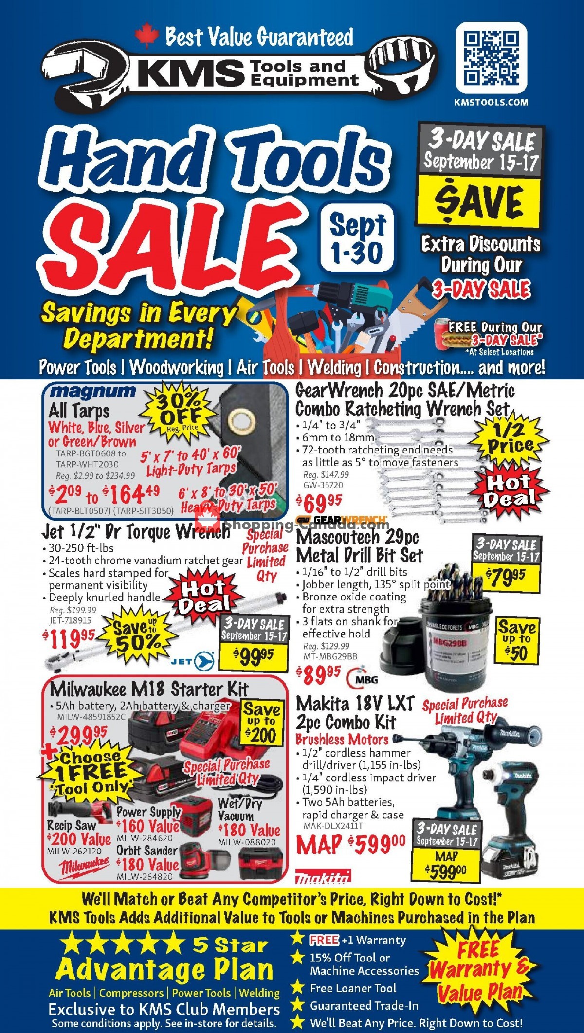 KMS Tools & Equipment Canada, flyer (Hand Tools Sale) September 1