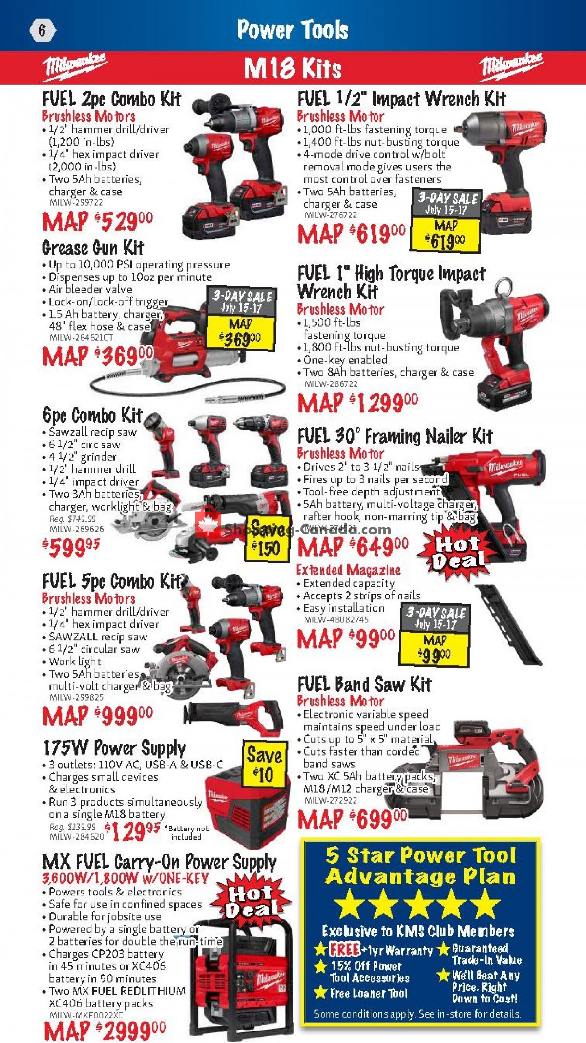 KMS Tools & Equipment Canada, flyer (Power Tool Sale) July 1 July