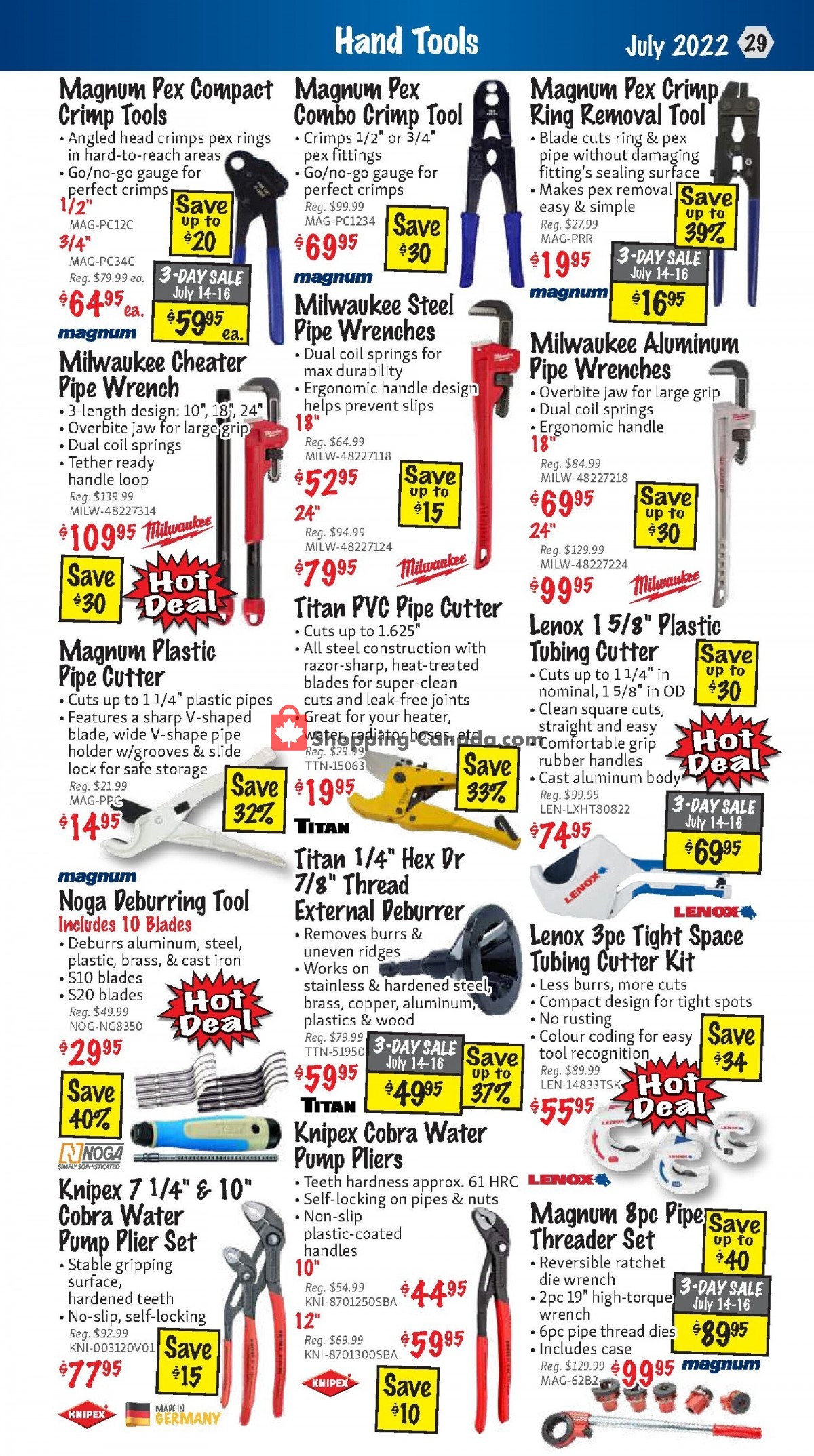 KMS Tools & Equipment Canada, flyer (Power Tool Sale) July 1 July