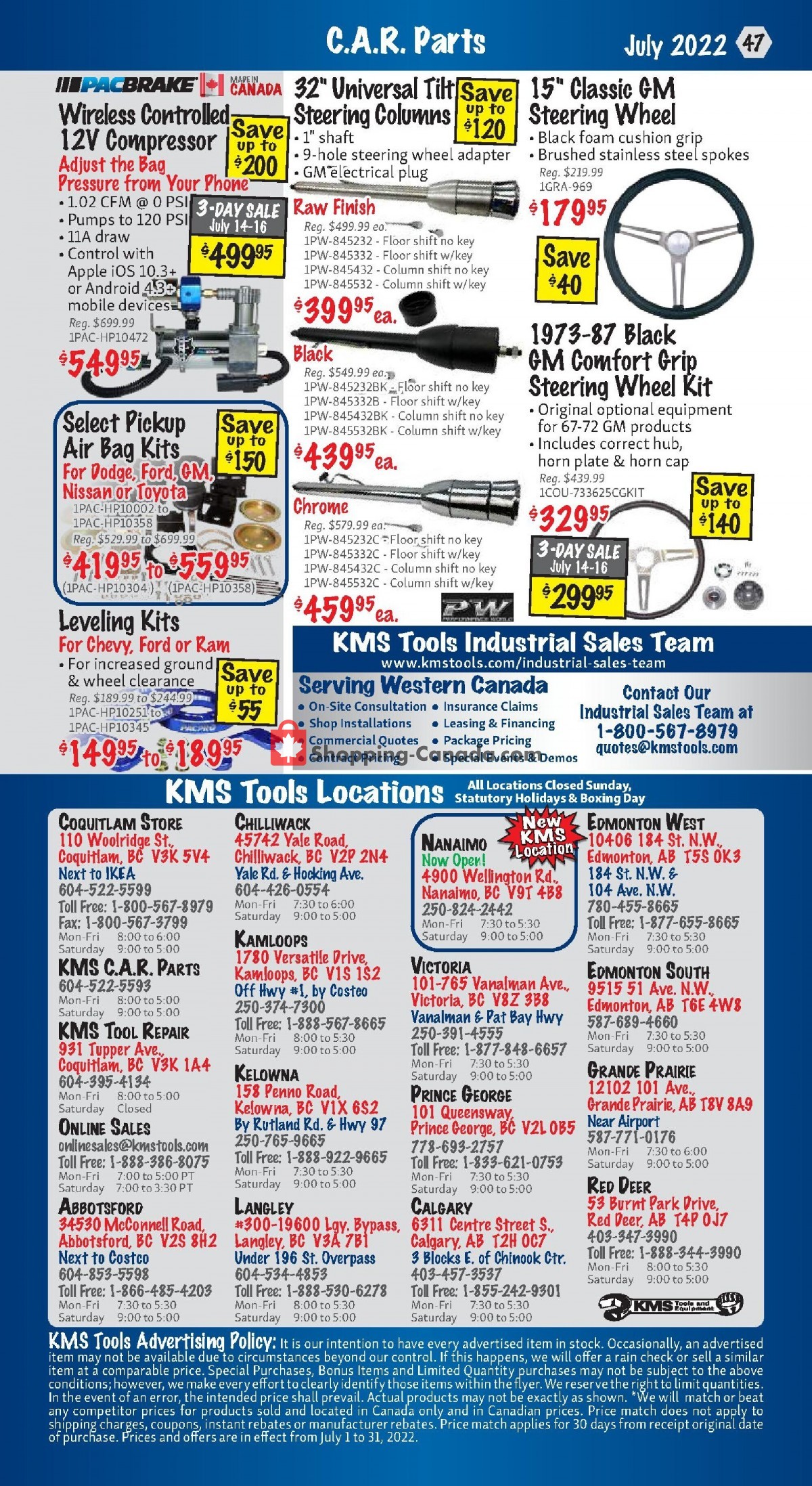 KMS Tools & Equipment flyer from Friday July 1, 2022 to Sunday July 31, 2022 - page 47