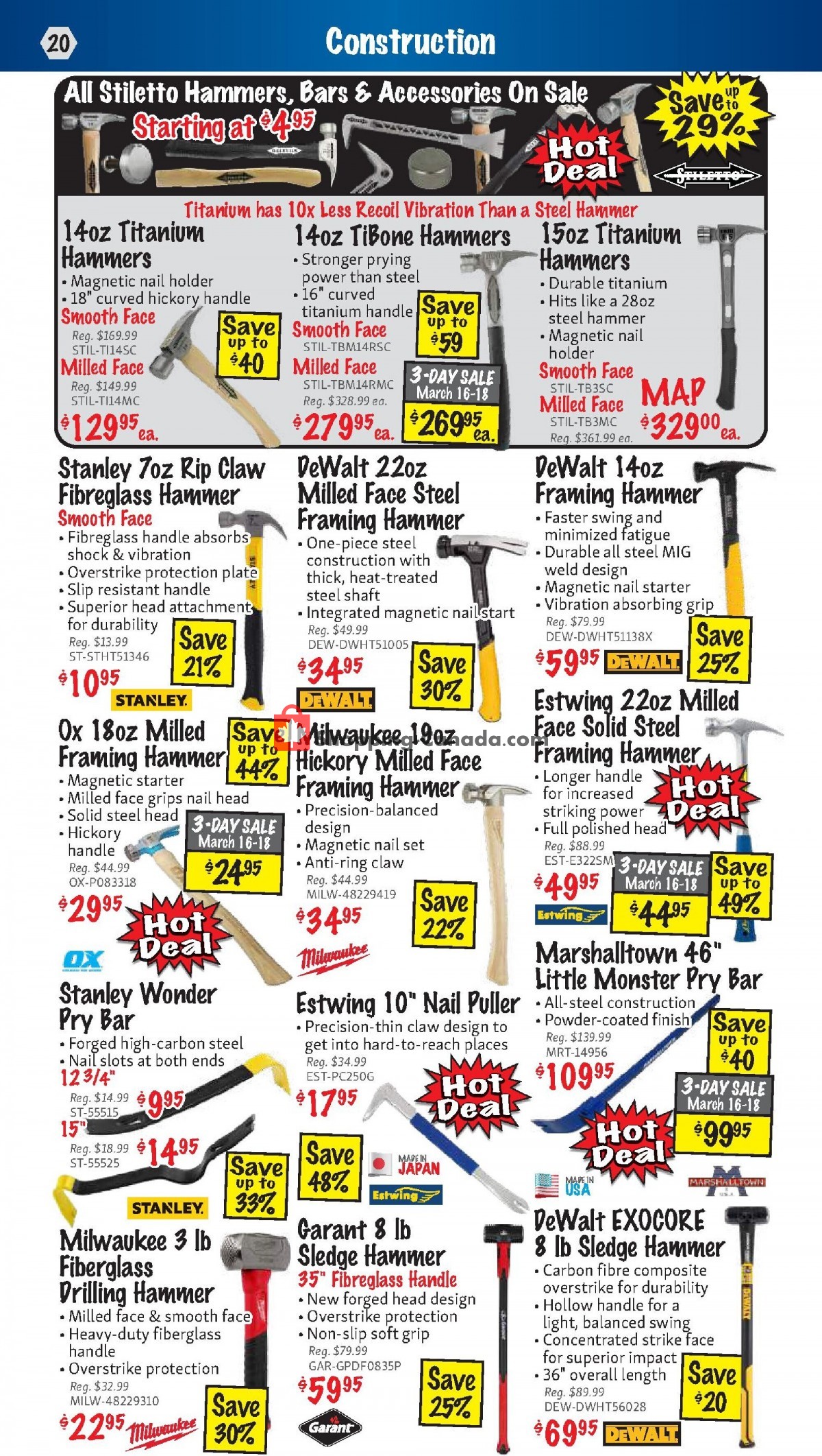 KMS Tools & Equipment Canada, flyer (Power Tool Sale) March 1