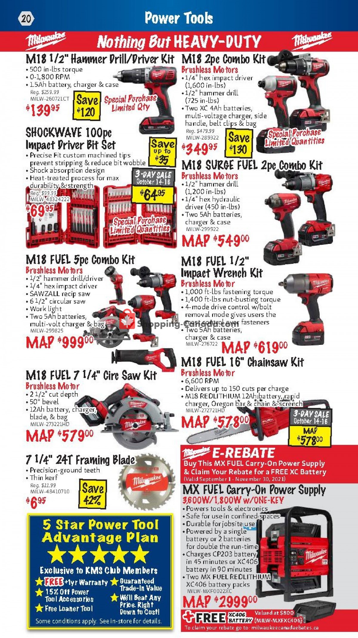 KMS Tools & Equipment flyer from Friday October 1, 2021 to Sunday October 31, 2021 - page 20