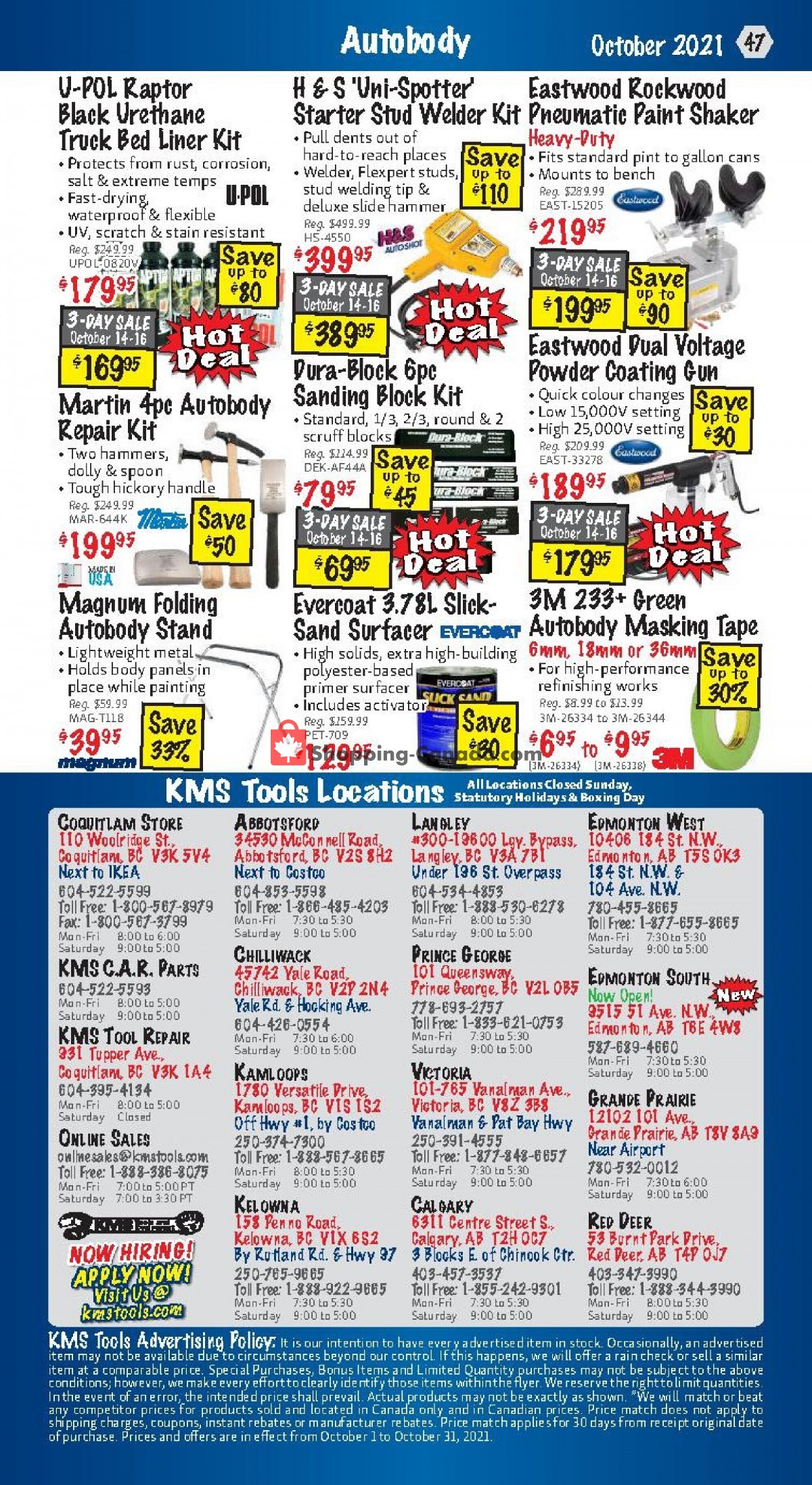 KMS Tools & Equipment flyer from Friday October 1, 2021 to Sunday October 31, 2021 - page 47