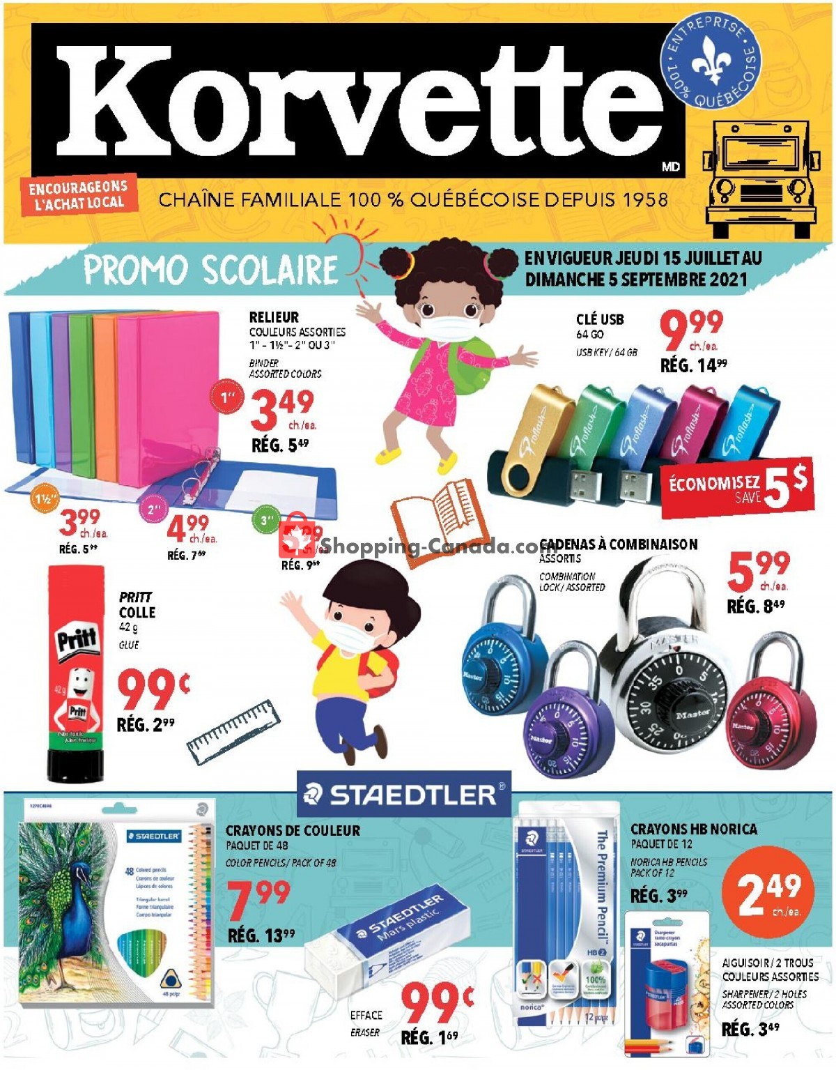 Korvette flyer from Thursday July 15, 2021 to Sunday September 5, 2021 - page 1