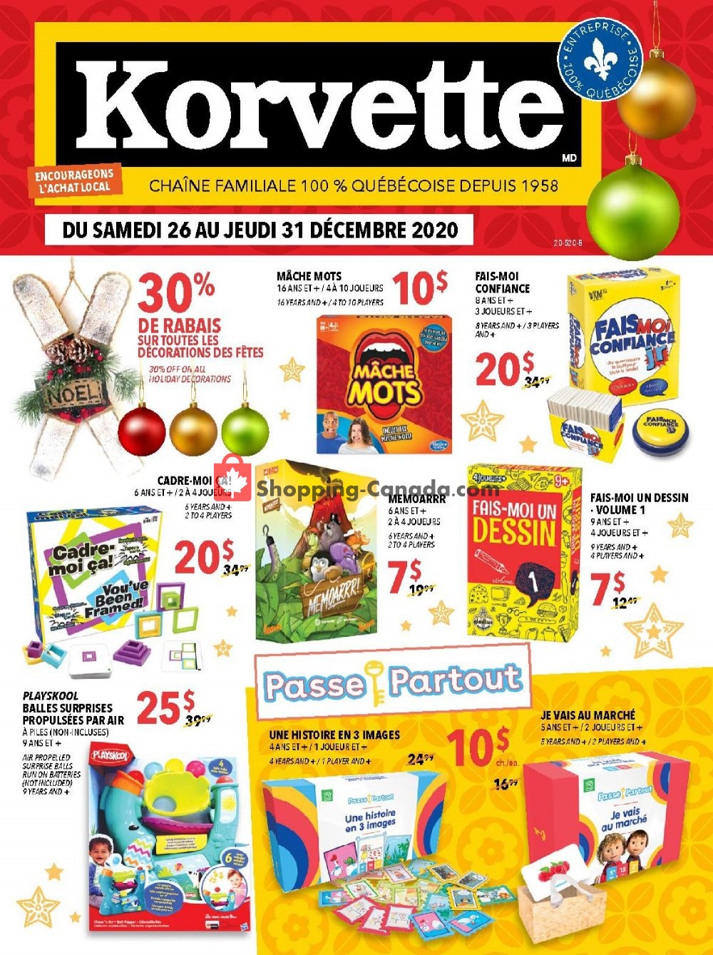 Korvette flyer from Saturday December 26, 2020 to Thursday December 31, 2020 - page 1