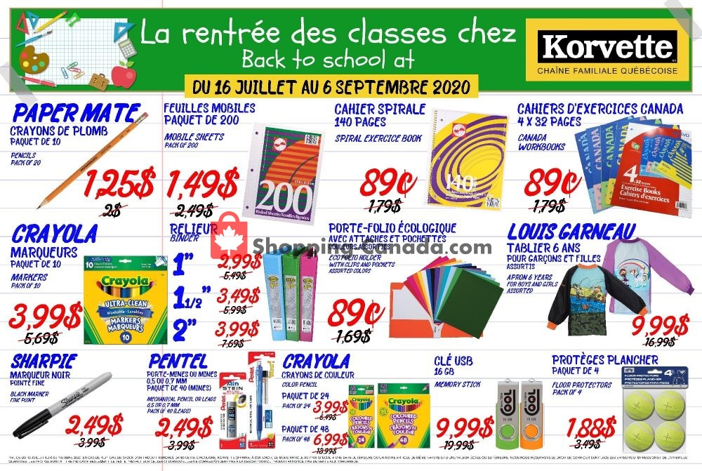 Korvette flyer from Thursday July 16, 2020 to Sunday September 6, 2020 - page 1
