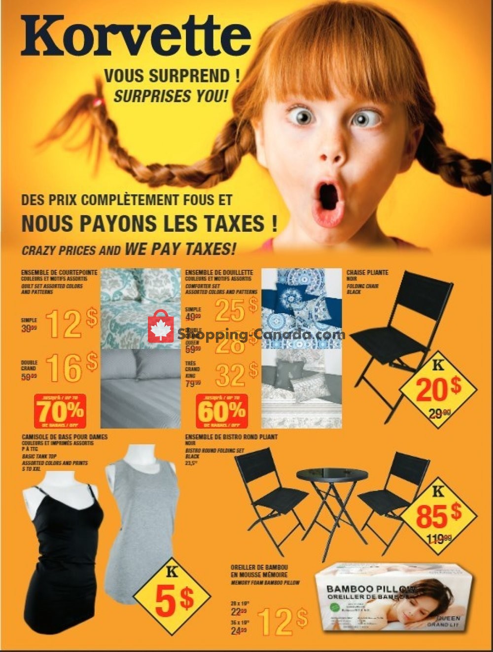 Korvette Canada, flyer (Nous Payons Les Taxes) August 1 August 3