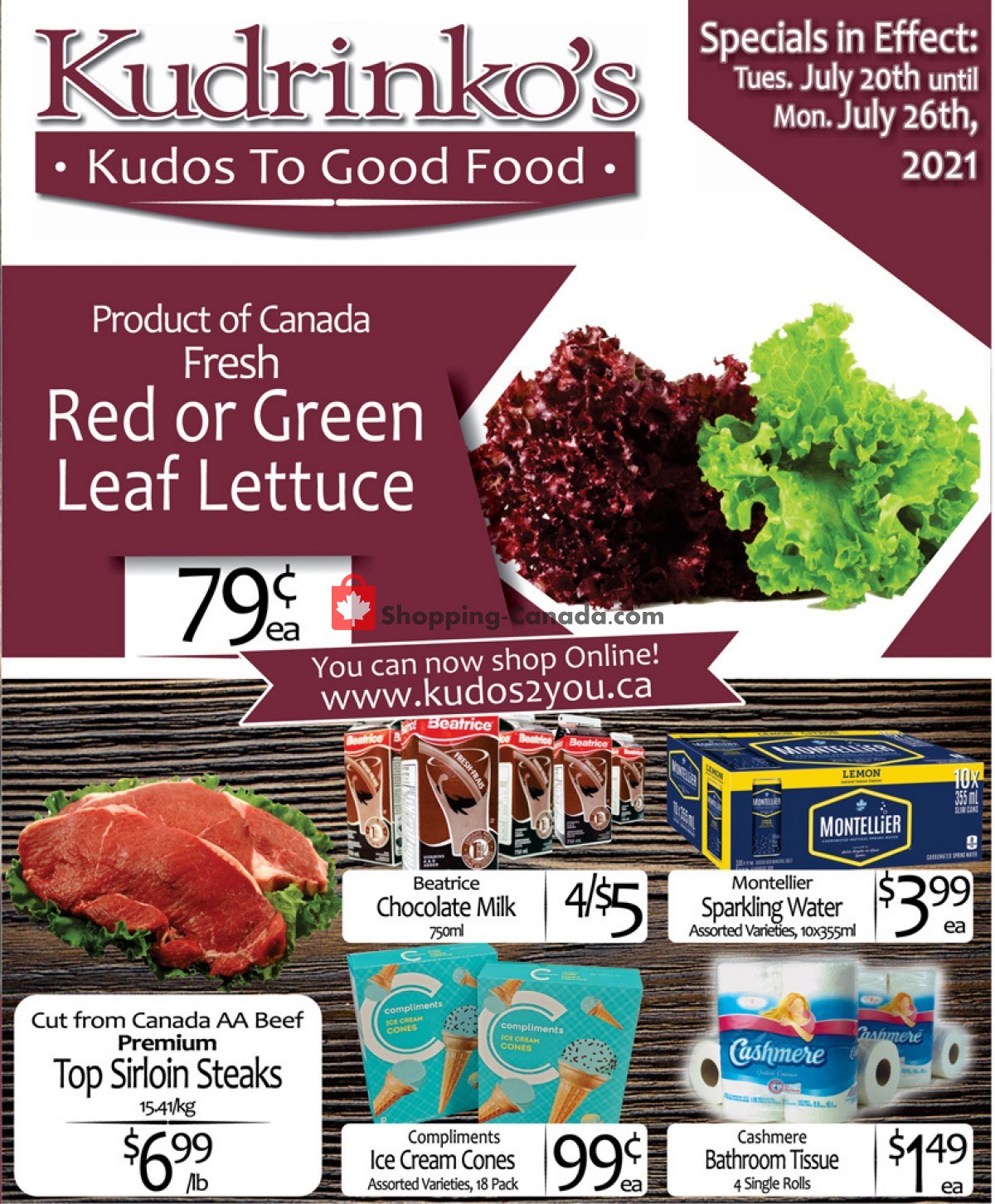 Kudrinko's flyer from Tuesday July 20, 2021 to Monday July 26, 2021 - page 1