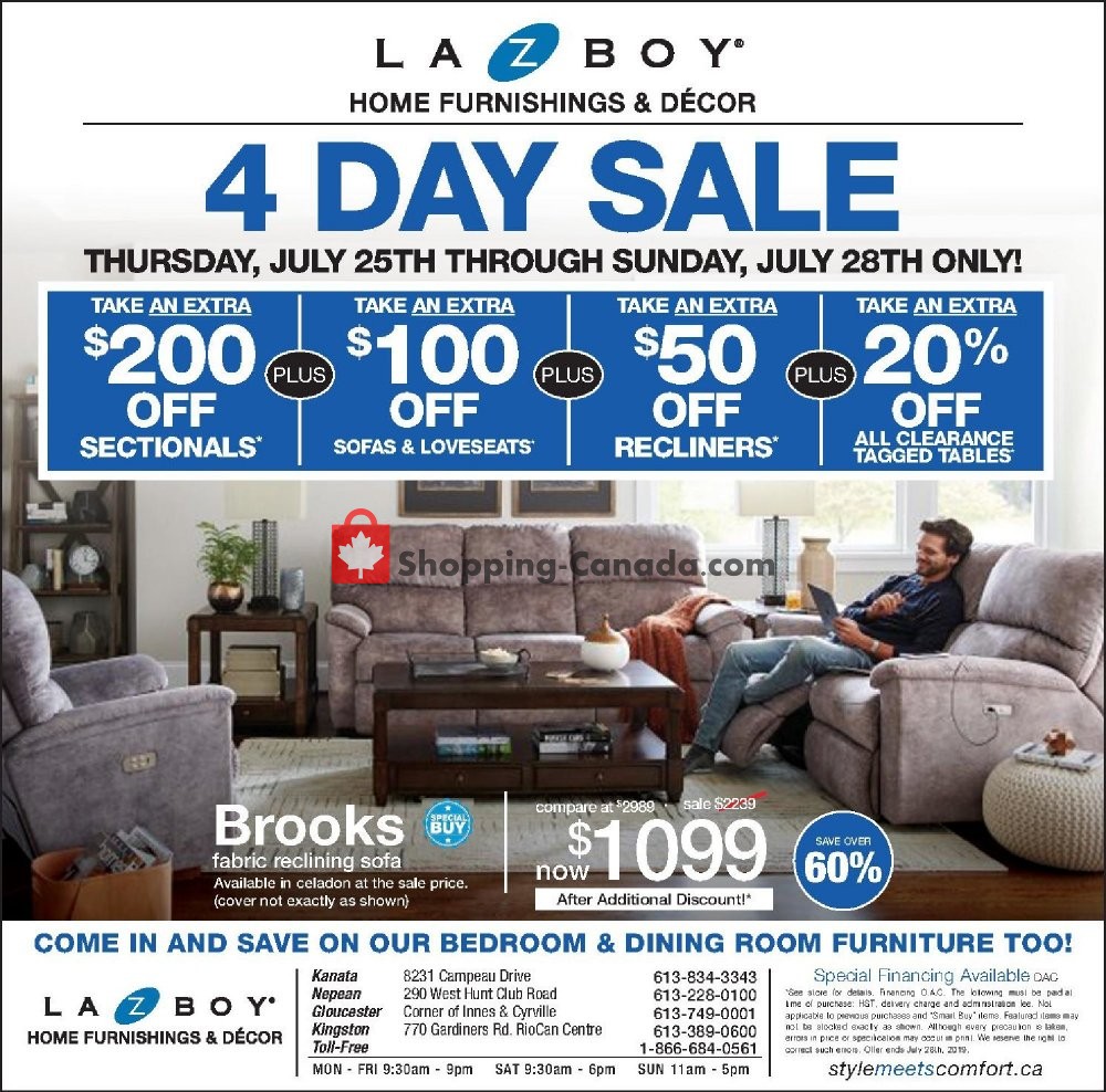 La-Z-Boy flyer from Thursday July 25, 2019 to Sunday July 28, 2019 - page 1