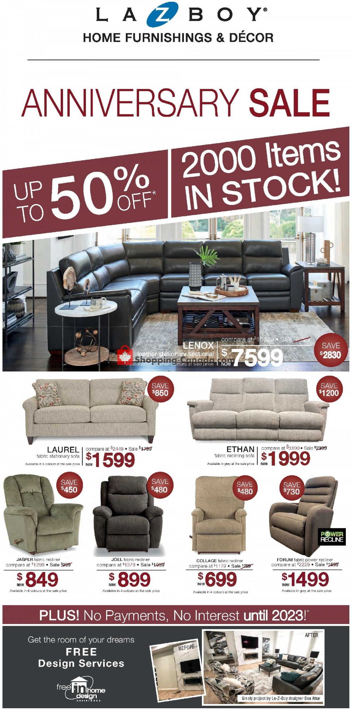 LaZBoy Canada, flyer (Anniversary Sale) July 27 August 2, 2021