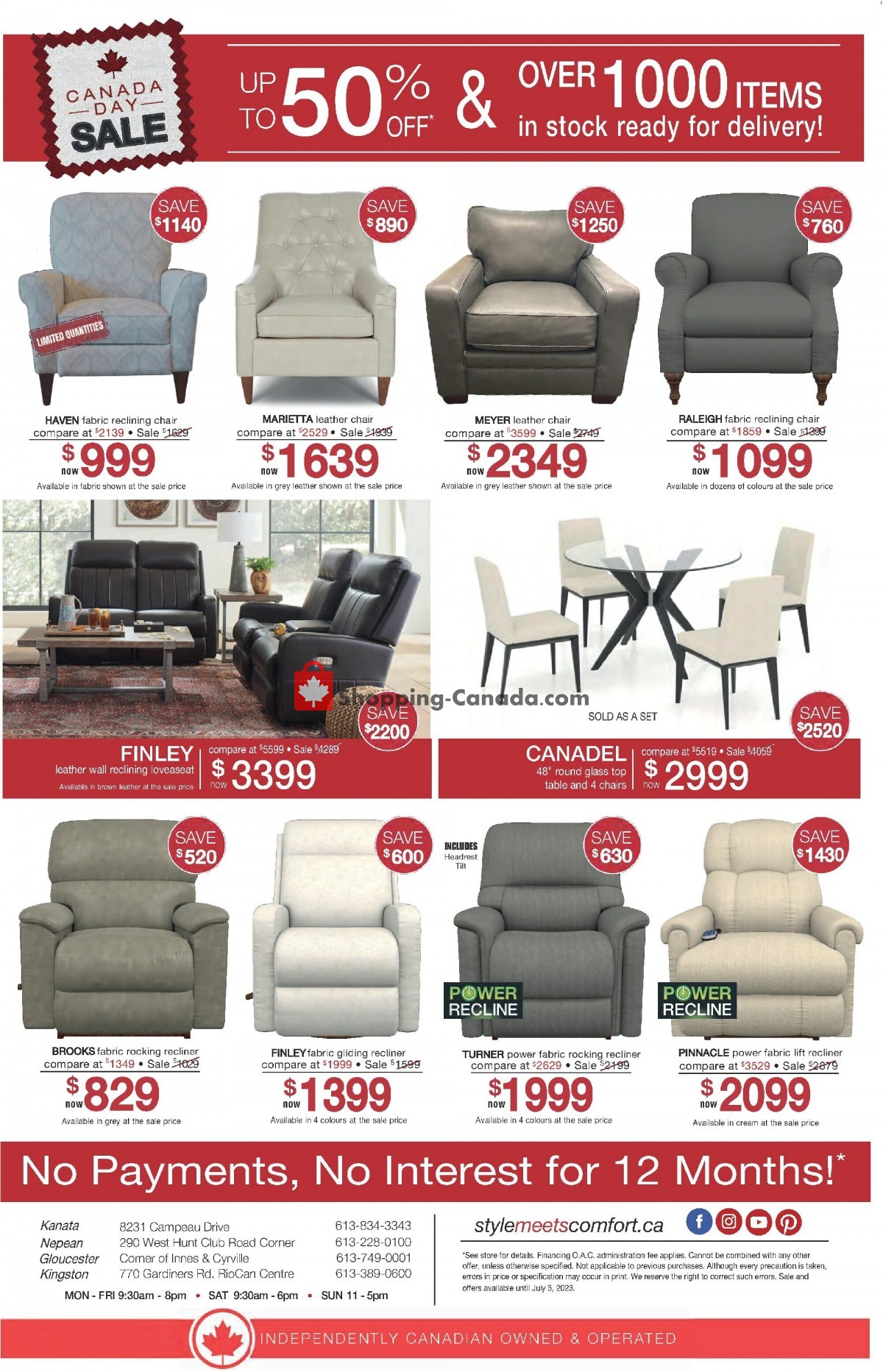 LaZBoy Canada, flyer (Canada Day Sale) June 23 July 6, 2023
