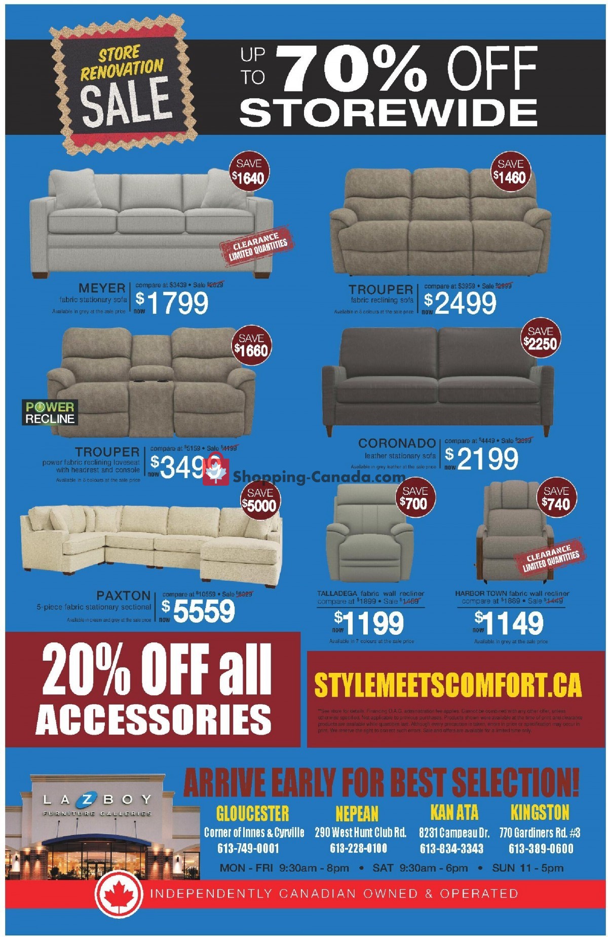 LaZBoy Canada, flyer (Store Closing For Renovation Sale) June 24