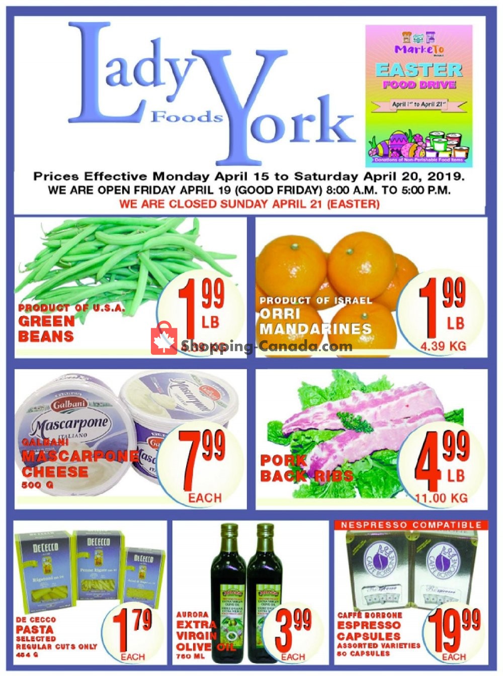 Lady York Foods flyer from Monday April 15, 2019 to Saturday April 20, 2019 - page 1