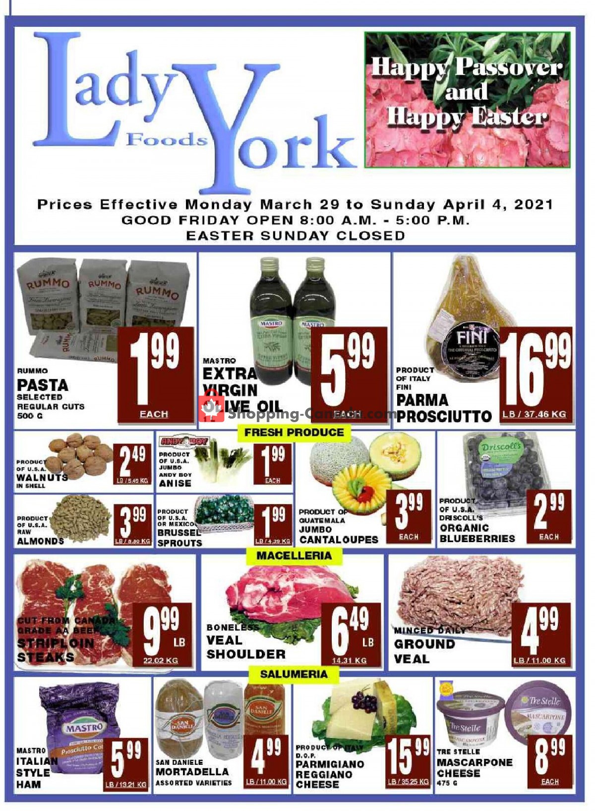 Lady York Foods flyer from Monday March 29, 2021 to Sunday April 4, 2021 - page 1