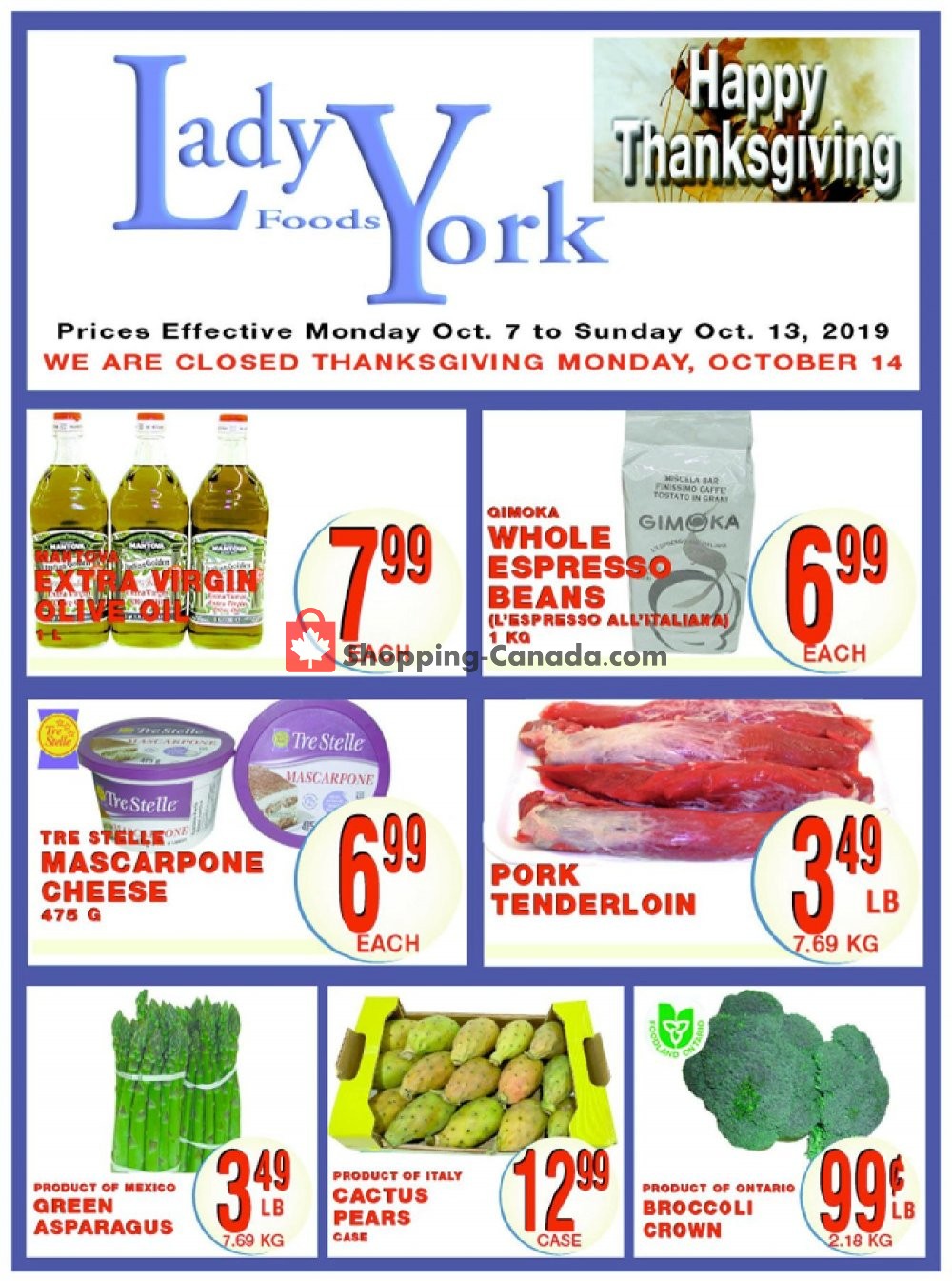 Lady York Foods flyer from Monday October 7, 2019 to Sunday October 13, 2019 - page 1