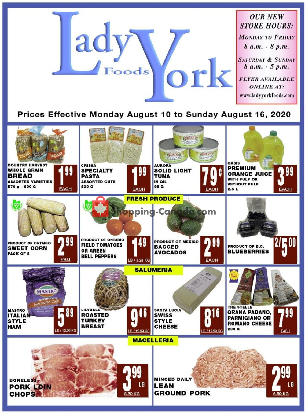 Lady York Foods flyer from Monday August 10, 2020 to Sunday August 16, 2020 - page 1
