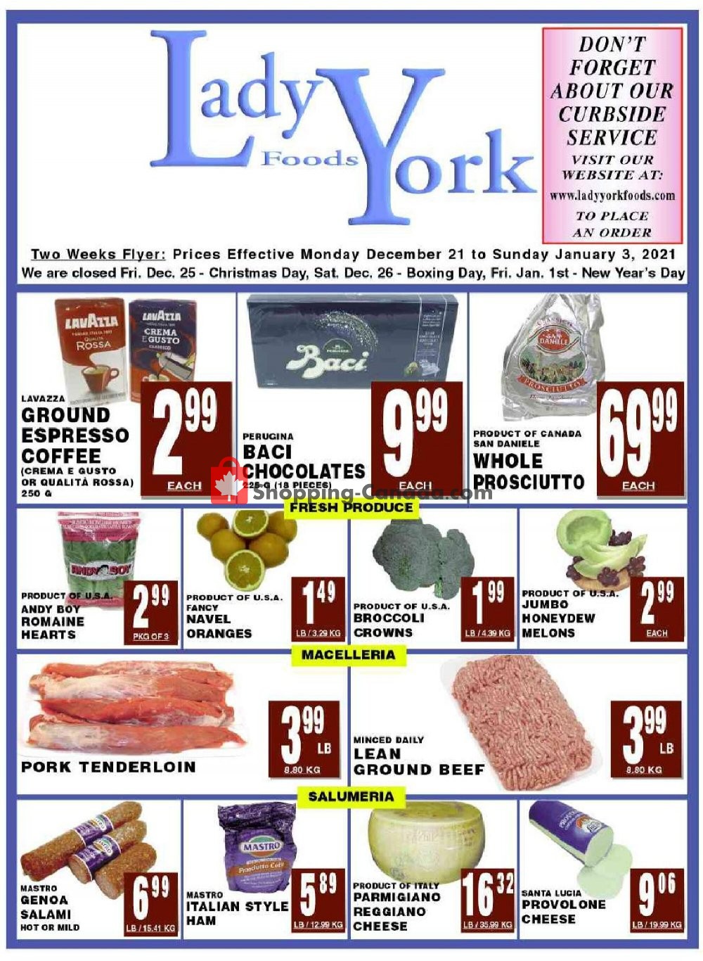 Lady York Foods flyer from Monday December 21, 2020 to Sunday January 3, 2021 - page 1
