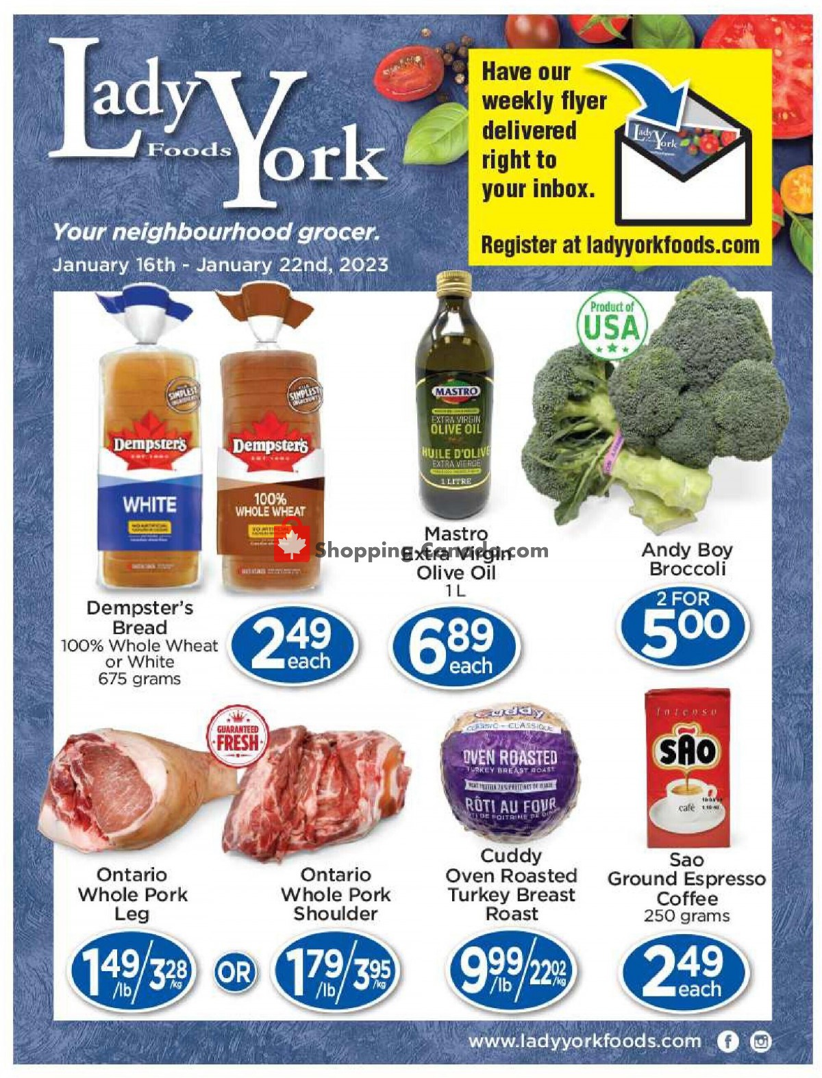 Lady York Foods flyer from Monday January 16, 2023 to Sunday January 22, 2023 - page 1