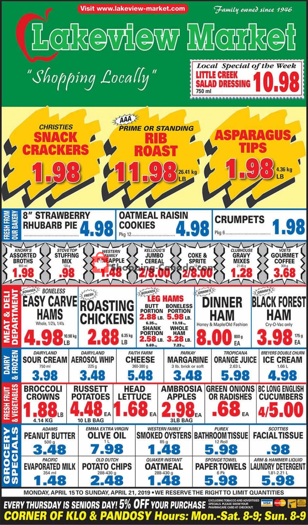 Lakeview Market flyer from Monday April 15, 2019 to Sunday April 21, 2019 - page 1