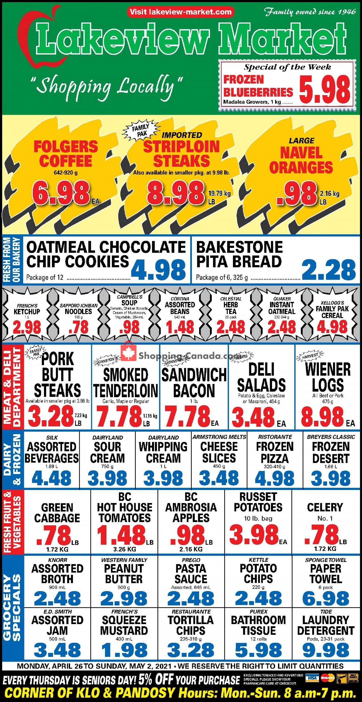 Lakeview Market flyer from Monday April 26, 2021 to Sunday May 2, 2021 - page 1